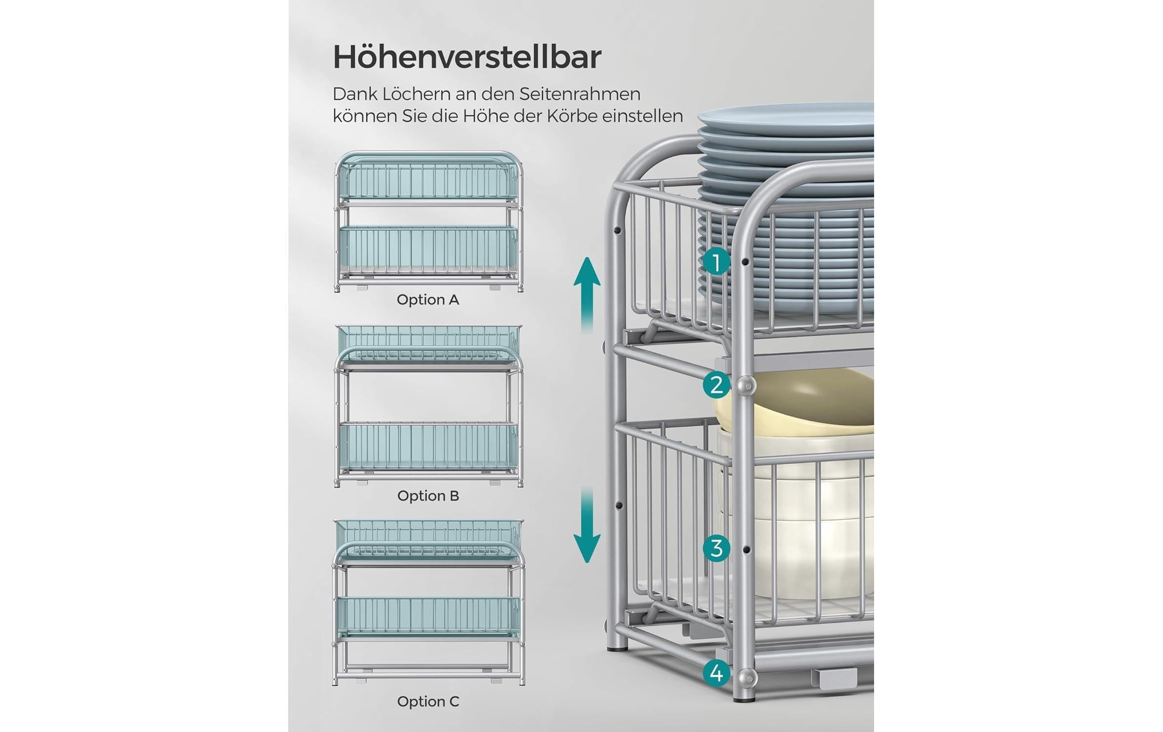 SONGMICS Küchenregal »2 Schubladen«