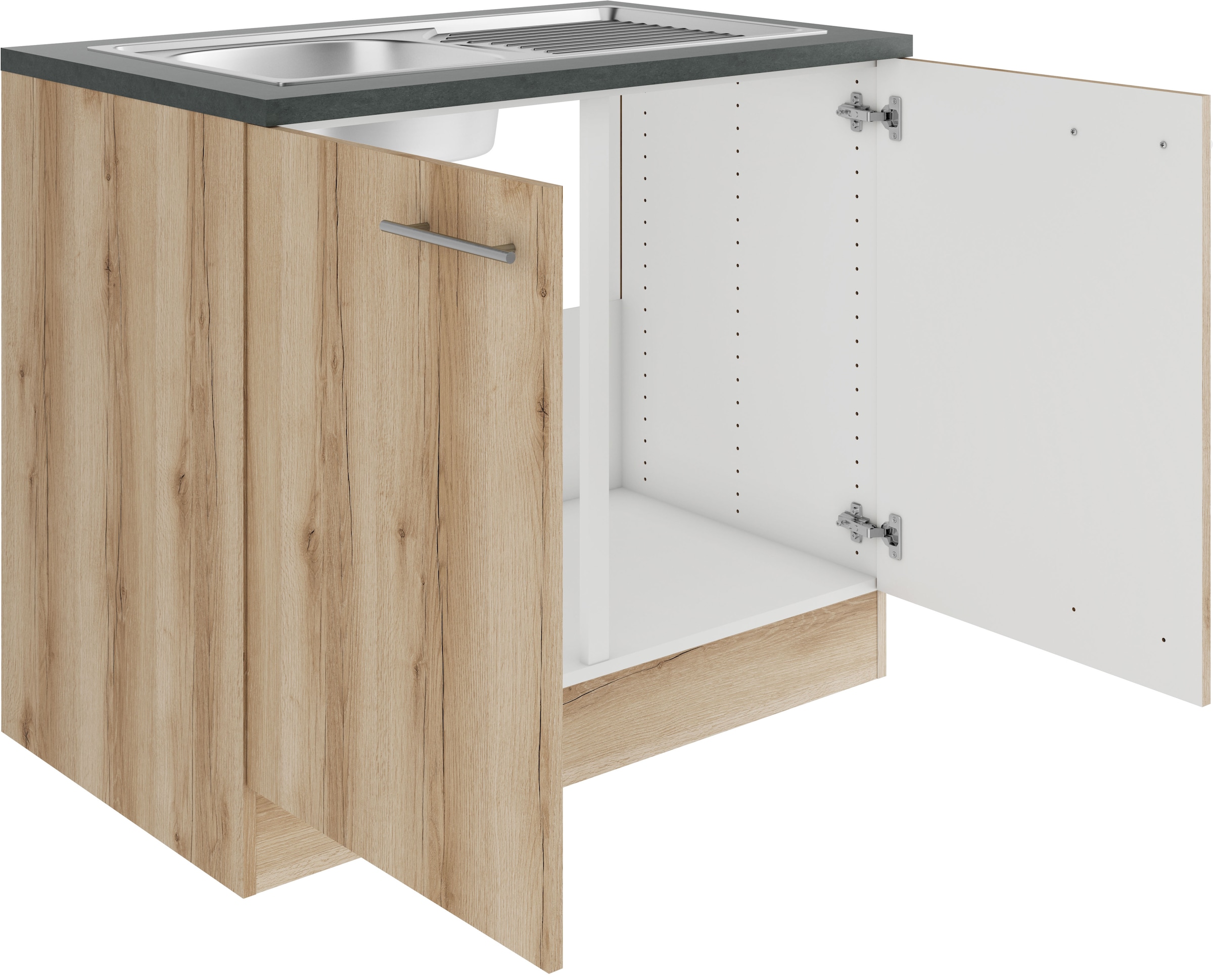 OPTIFIT Spülenschrank »Bella«, Breite 100 cm, mit Edelstahl-Einbauspüle