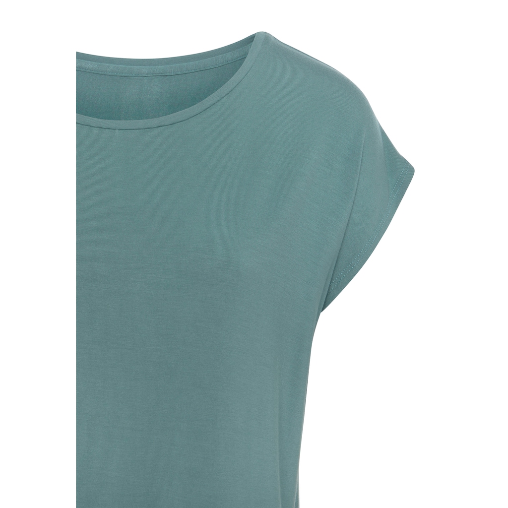 LASCANA Longshirt »Shirt mit Rundhals, Kurzarm«, (Packung, 2 tlg.)