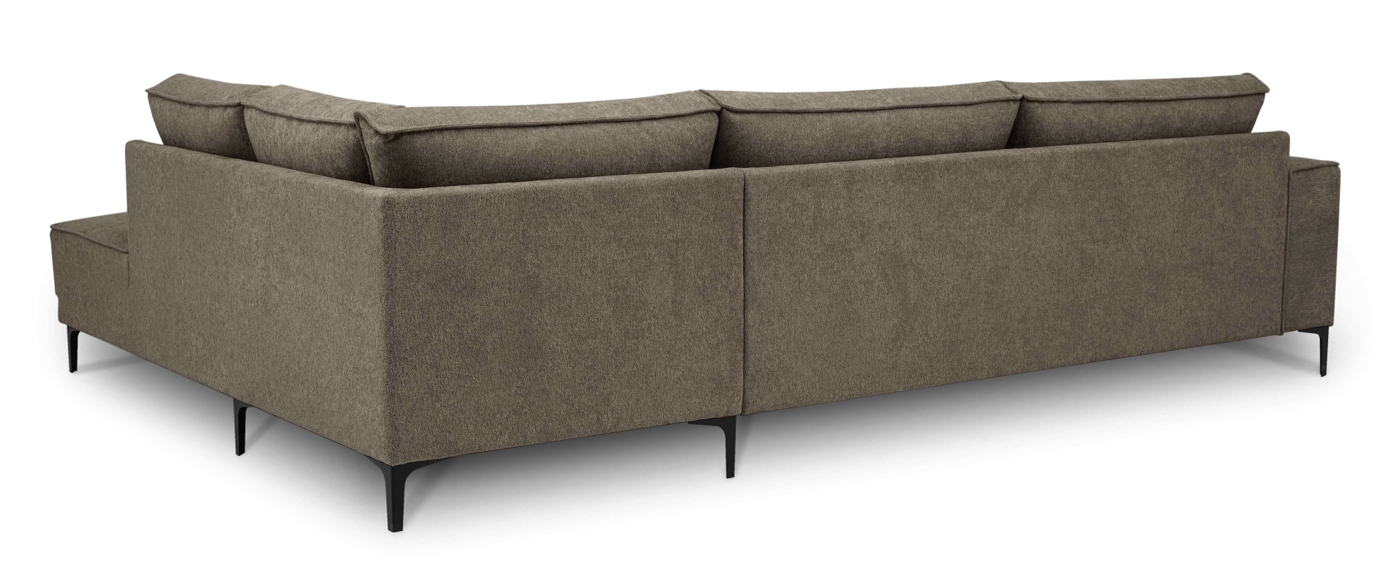Places of Style Ecksofa »Polsterecke Oland, Struktur, Flachgewebe, Luxus-Microfaser, Boucle«, L-Form, 289 cm, Wellenunterfederung, Skandi-Design, Metallfüsse