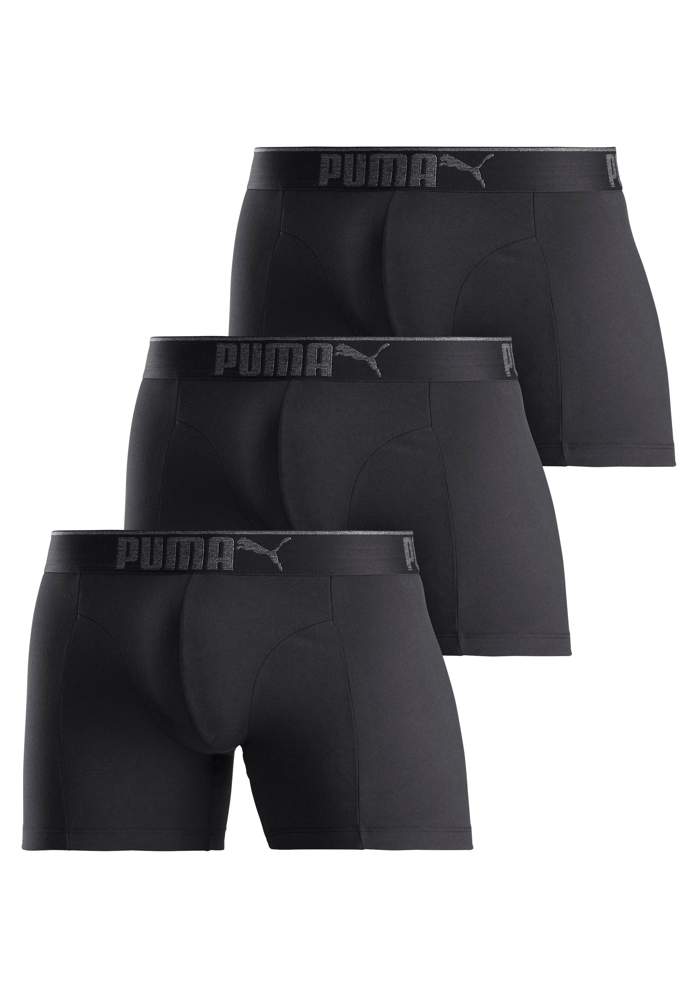 PUMA Boxershorts »Lifestyle Sueded Cotton Boxer 3P« Packung, 3er-Pack, mit minimalistischem Design