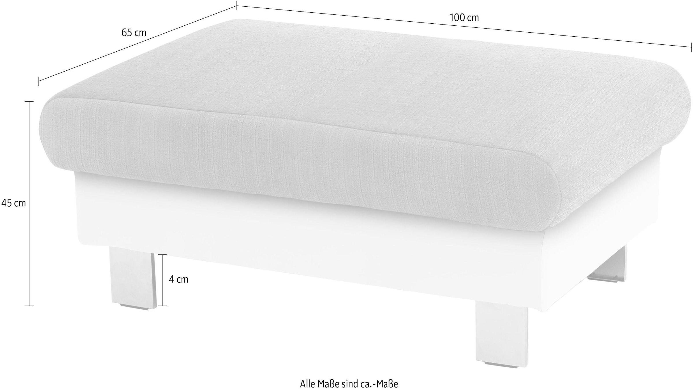 COTTA Polstergarnitur »Komaris«, (Set), Set bestehend aus: 3-Sitzer mit Kopfteilverstellung & Hocker