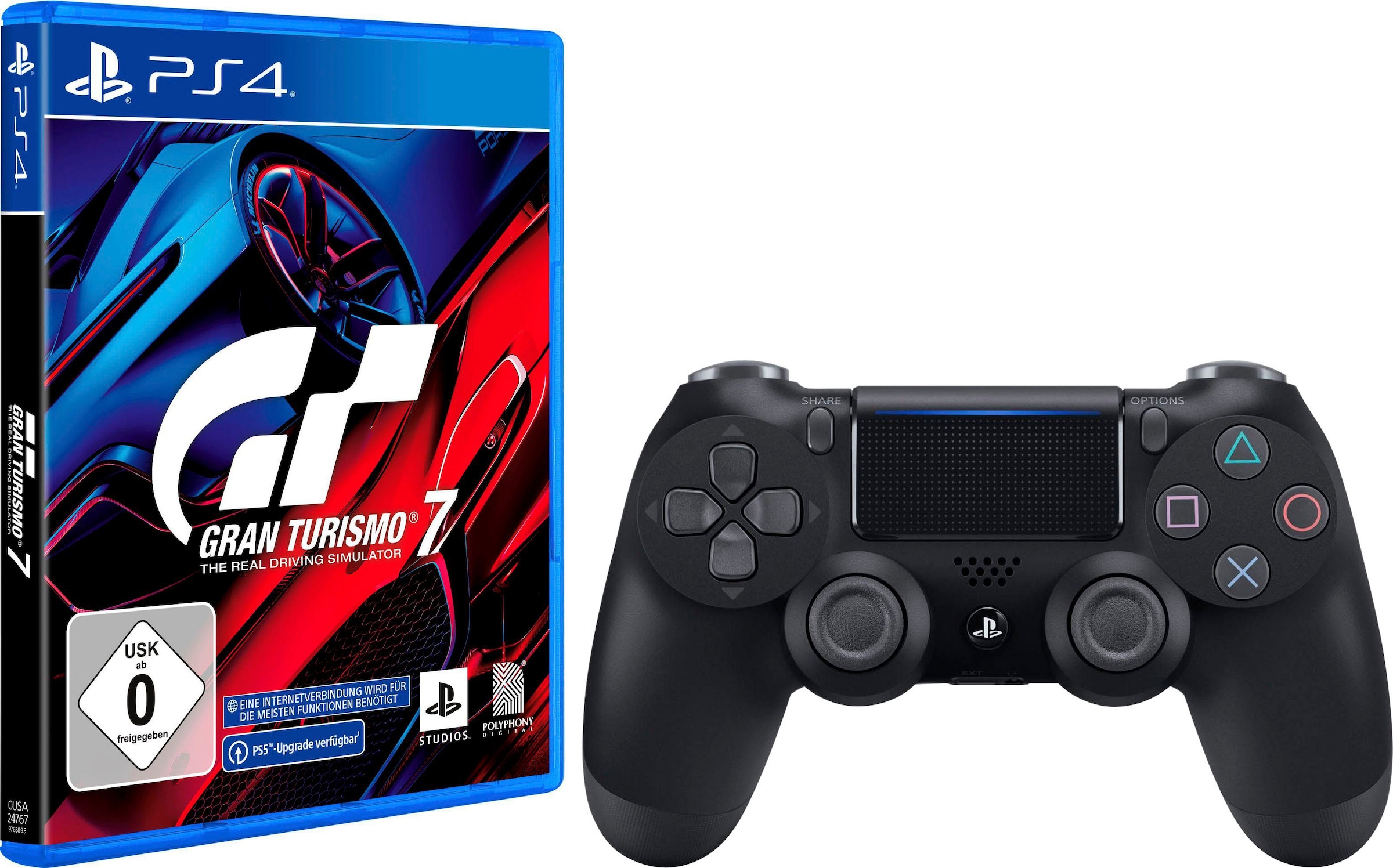 PlayStation 4 PlayStation 4 Spielesoftware »Gran Turismo 7 & Dualshock 4 Controller«