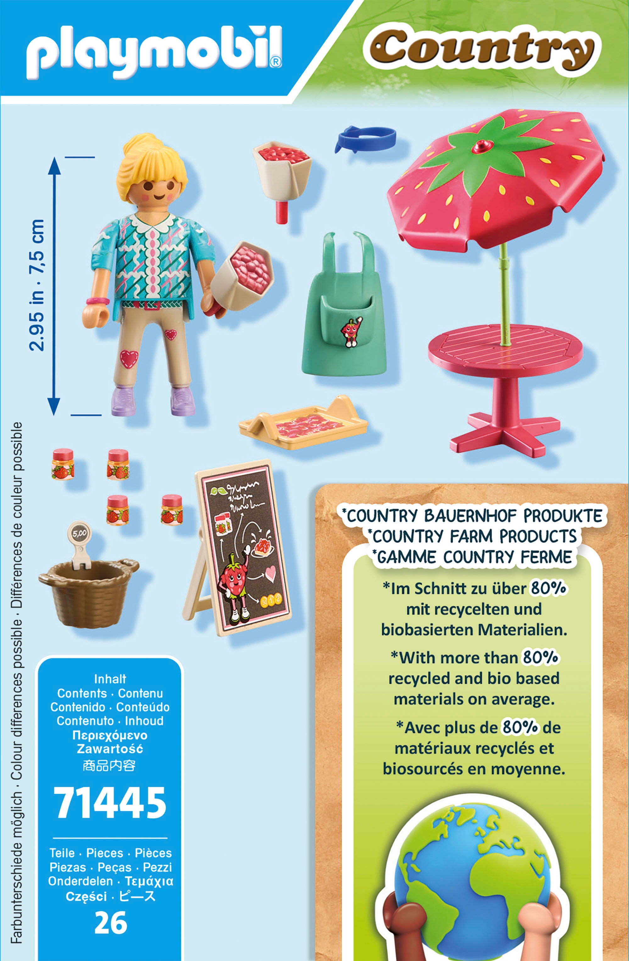 Playmobil® Konstruktions-Spielset »Marmeladenstand (71445), Country«, (26 St.), teilweise aus recyceltem Material; Made in Europe