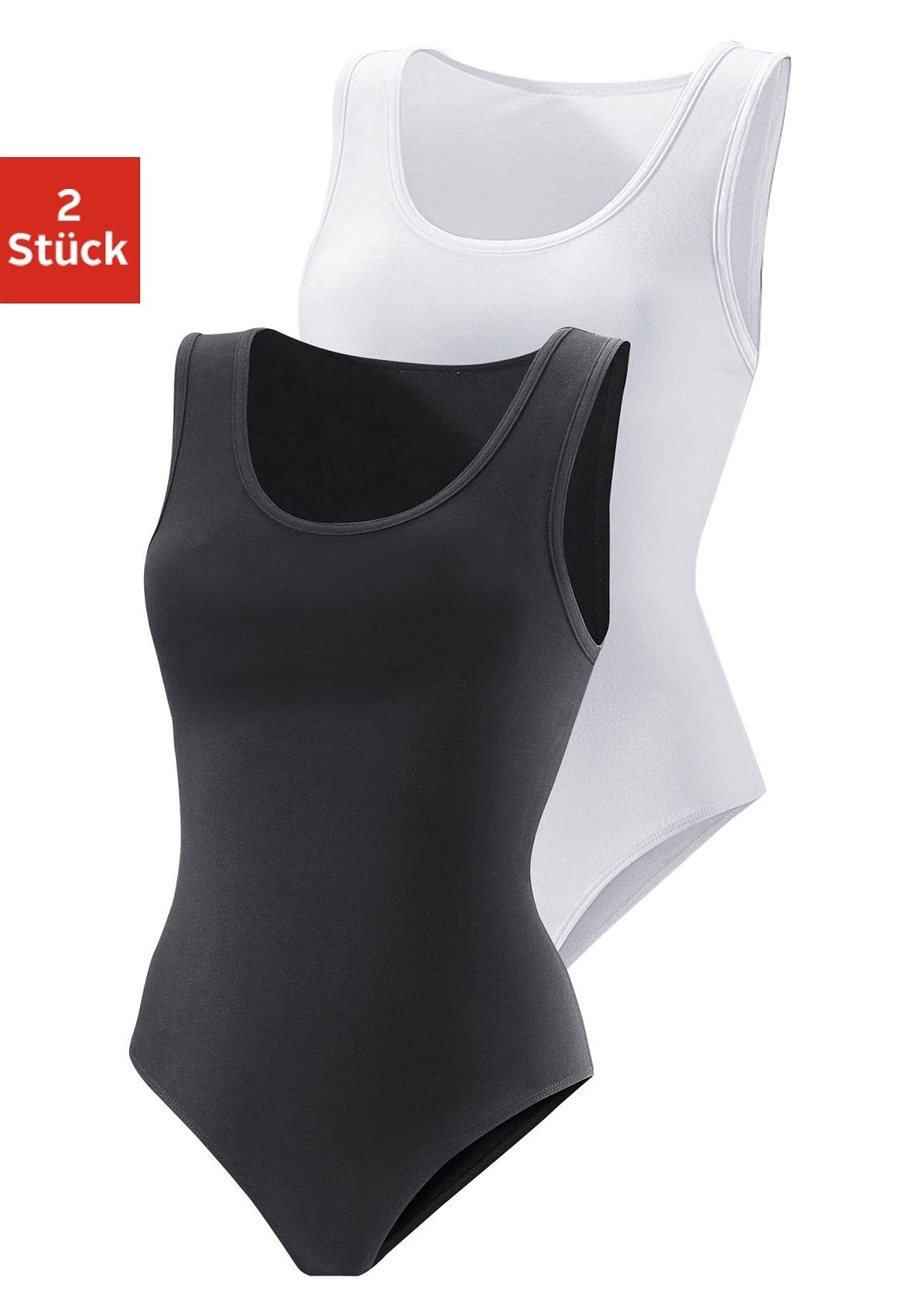 Vivance Shirtbody, (2er-Pack), aus elastischer Baumwoll-Qualität