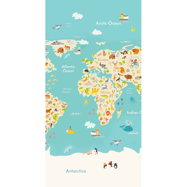 good morning Strandtuch »Worldmap«, (1 St.), Motiv Weltkarte, mit weisser  Rückseite, trocknet schnell, Kinder online bestellen | Jelmoli-Versand