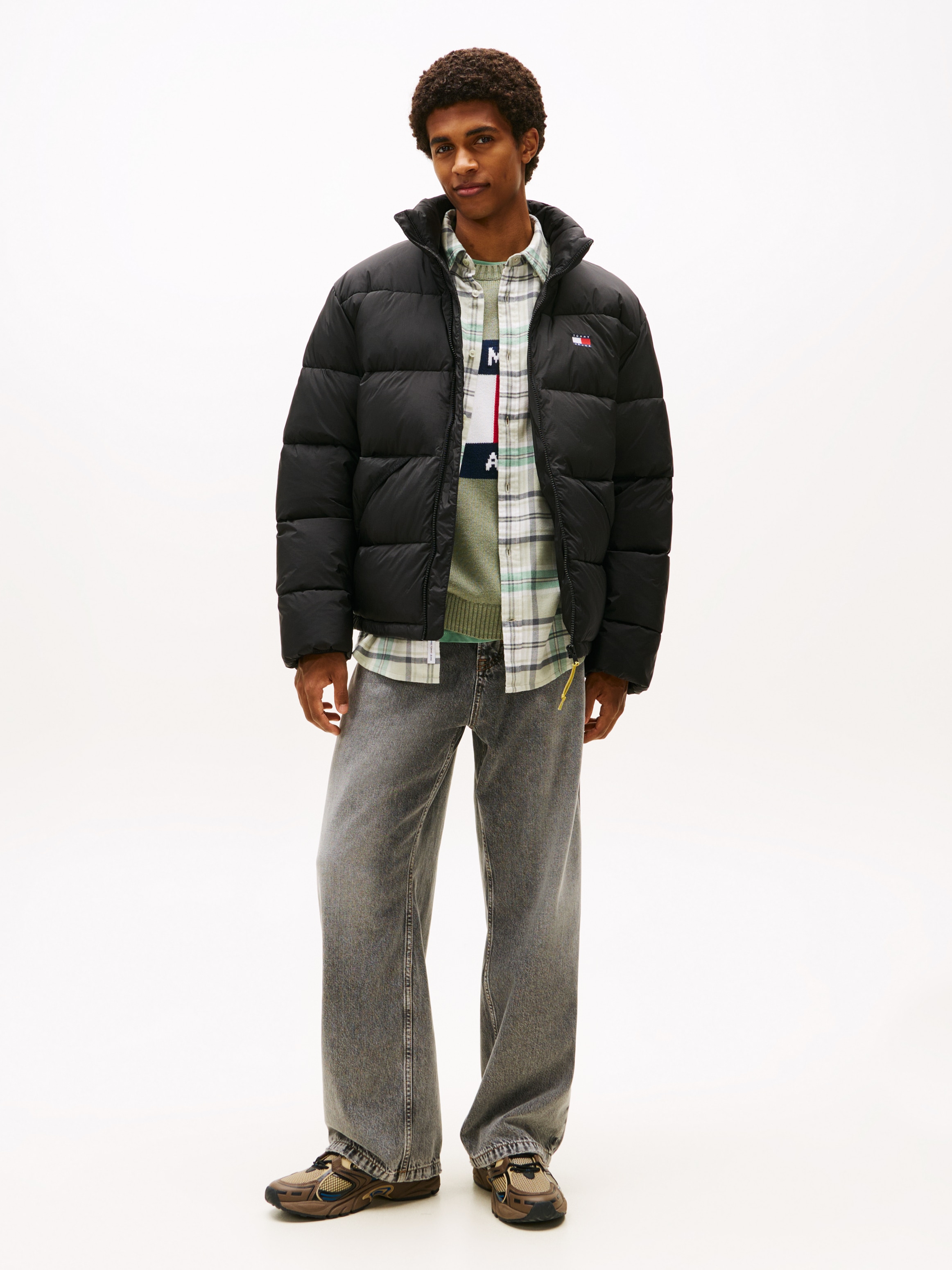 Tommy Jeans Steppjacke »VAIL PUFFER«, ohne Kapuze, Übergangsjacke Regular fit mit Rundhalsausschnitt