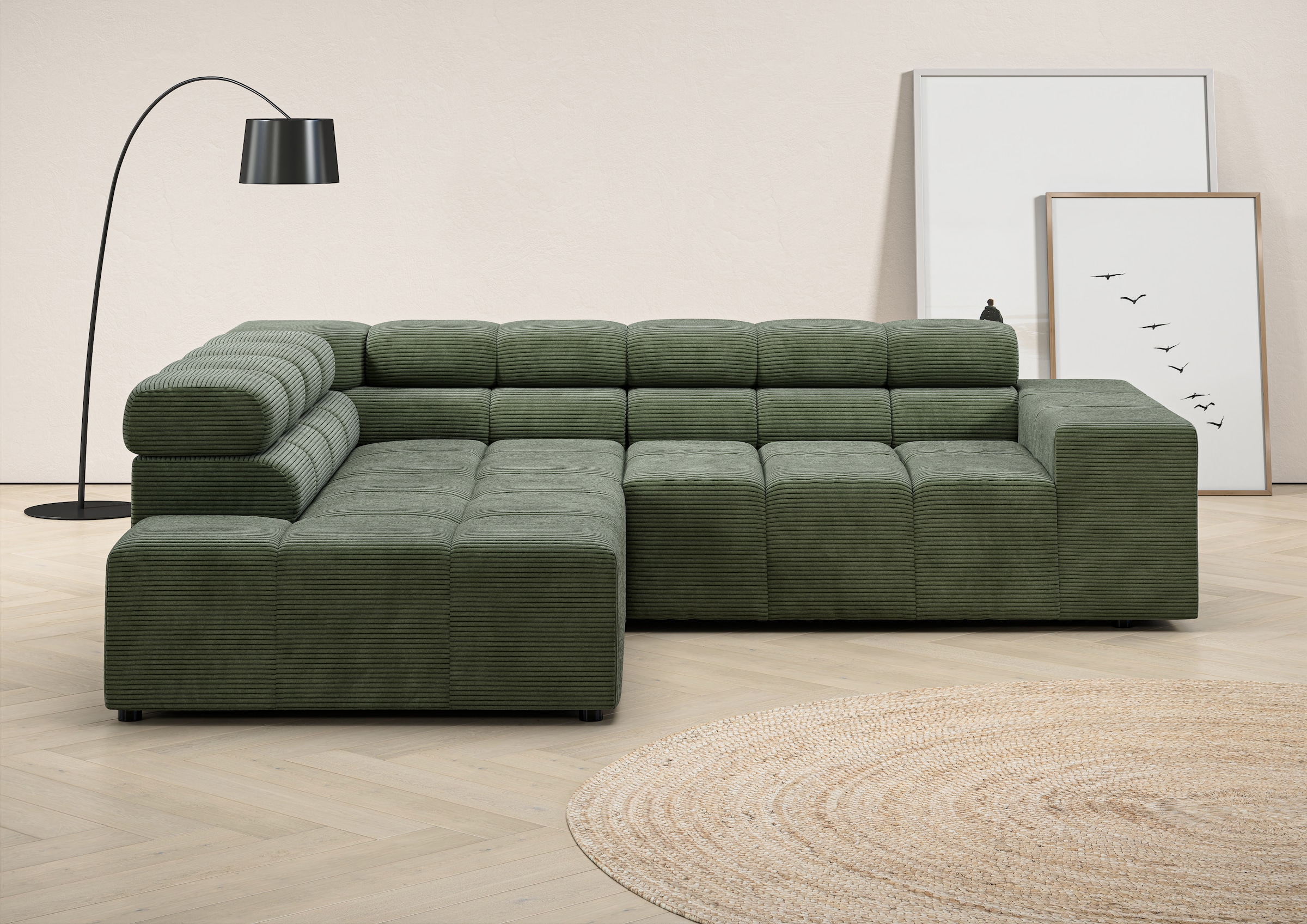 Home affaire Ecksofa "Ancona, Ecksofa, incl. Kopfteilverstellung, Breite 249 cm, L-Form" wahlweise motorische Sitztiefenverstellung, B/T(H: 249/215/70 cm