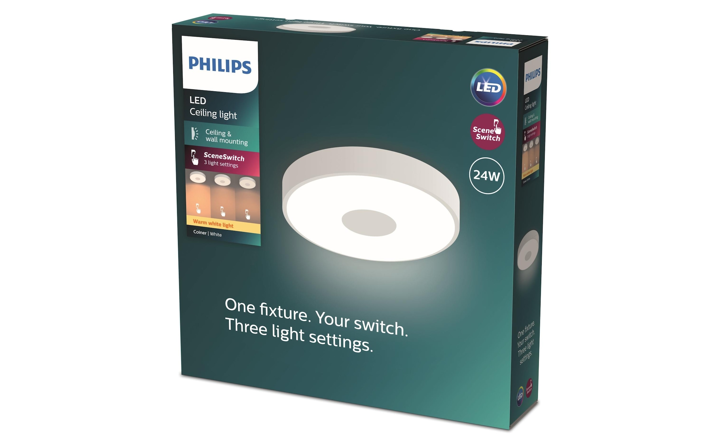 Philips LED Deckenleuchte »Coiner SceneSwitch 2700K, 2700 Lm,«, 1 flammig