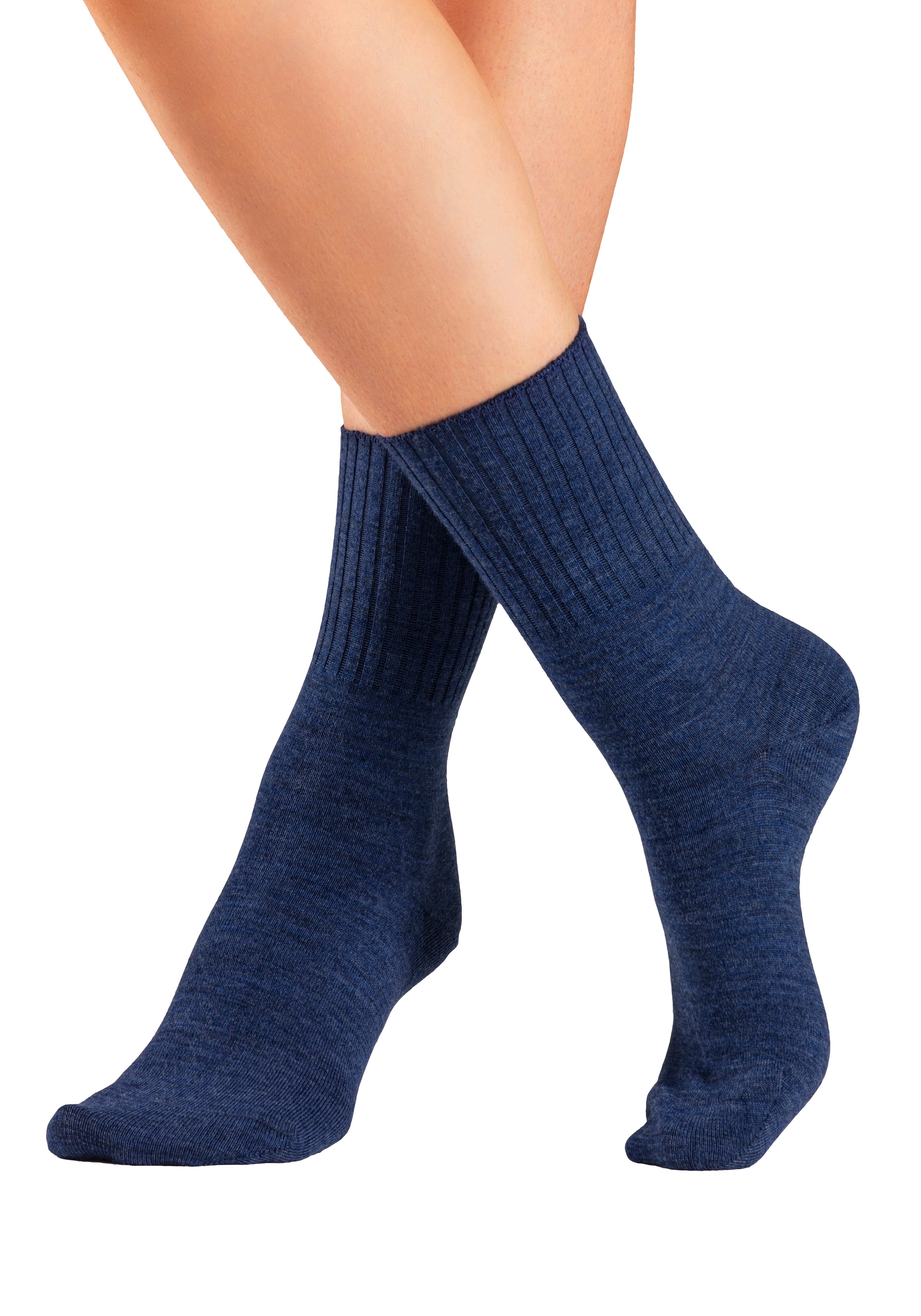 Lavana Umschlagsocken, (Packung, 3 Paar), fein gestrickt mit 53% Wolle