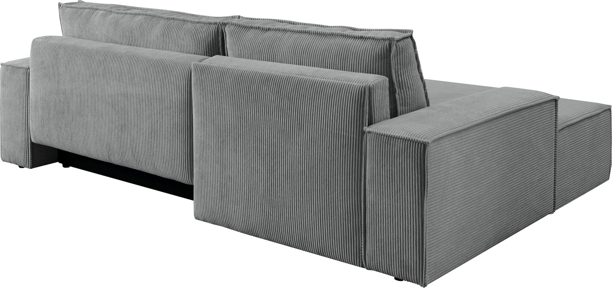 Home affaire Ecksofa SHERWOOD Schlafsofa 267 cm, L-Form, Schlaffunktion mit Bettkasten (210x136 cm), Cord, Vintage, Samtvelours
