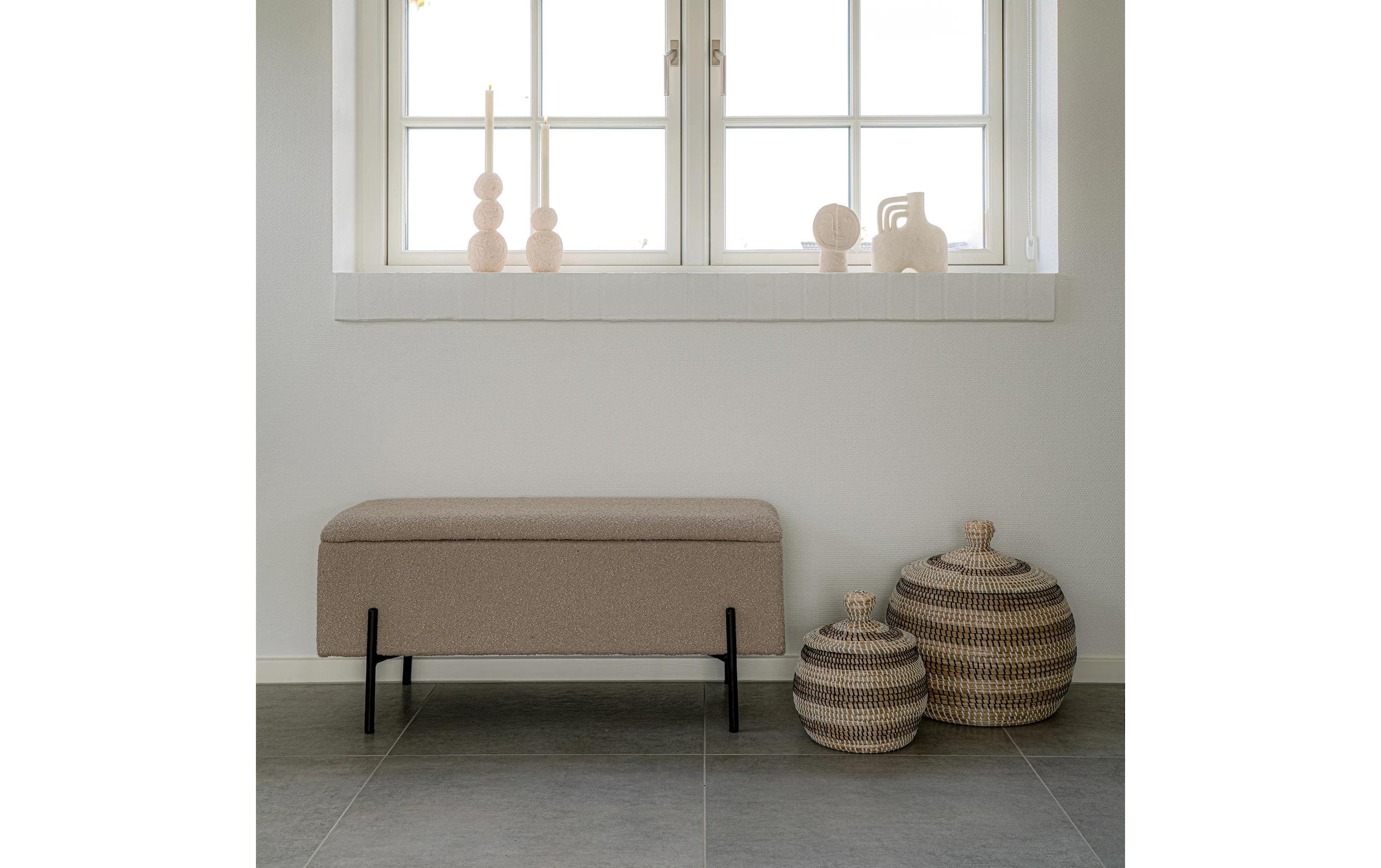 House Nordic Sitztruhe »Watford 36.5 x 95 x 46 cm Beige«