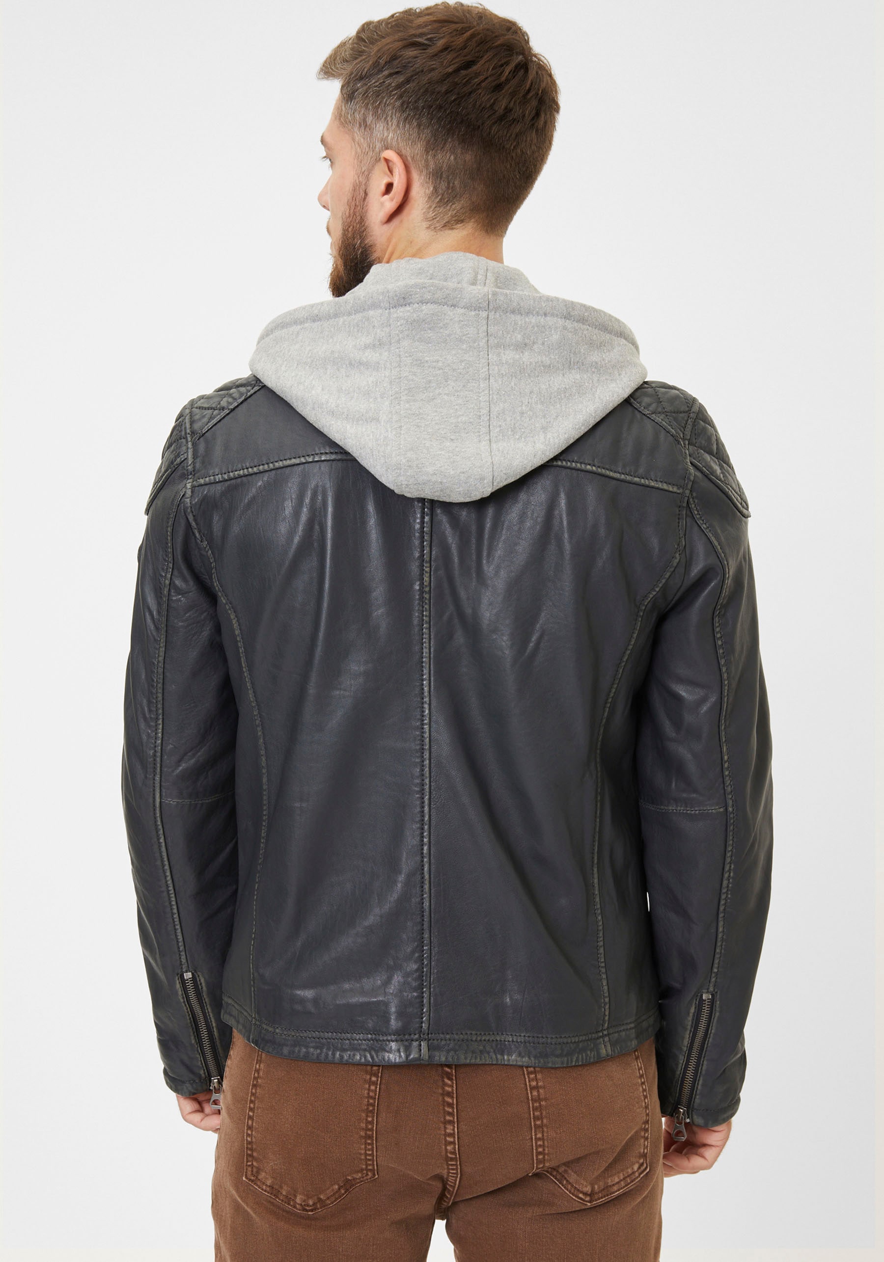 Mauritius Lederjacke »GMDerril SF«, mit Reissverschluss-Detail an der Brust