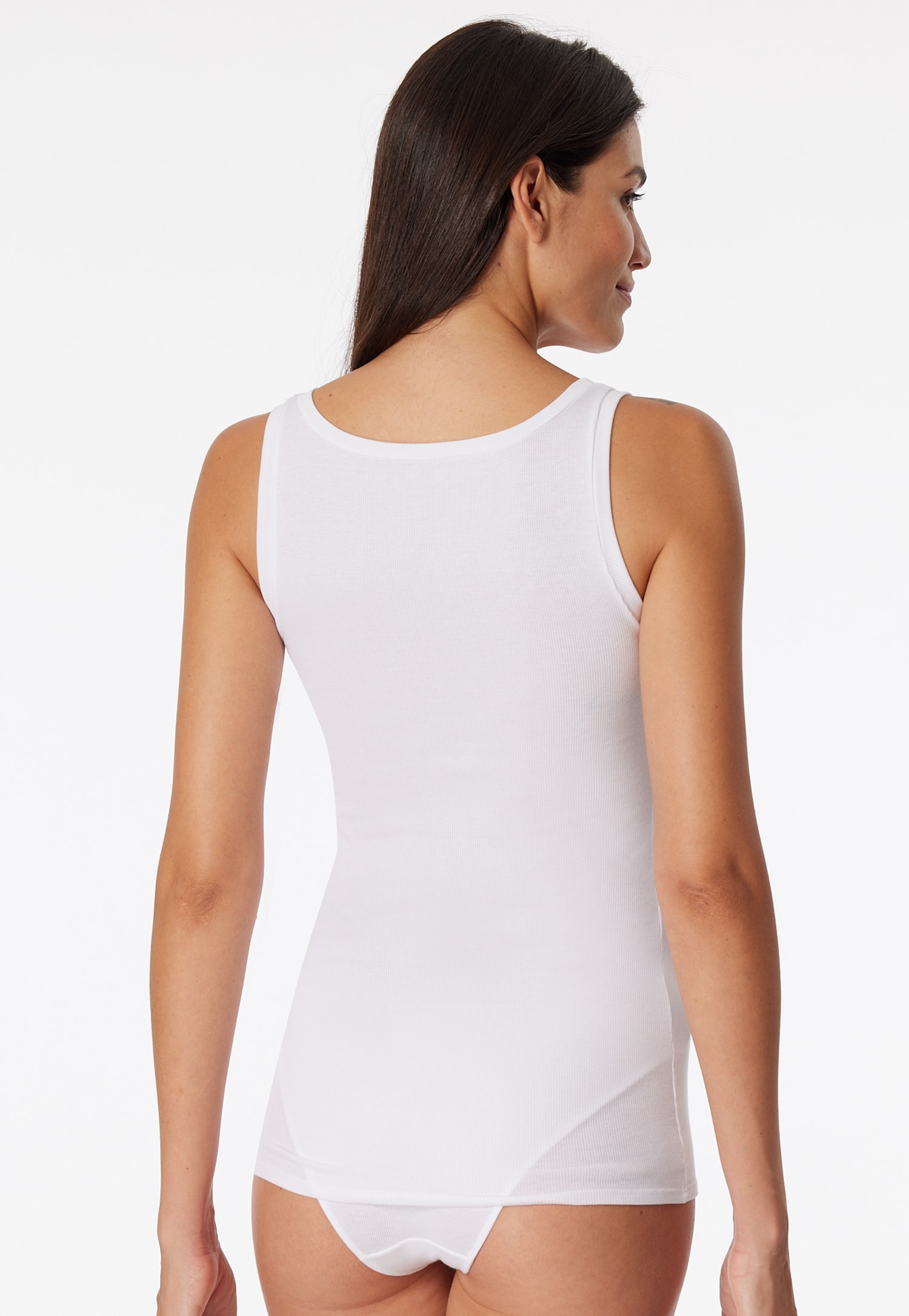 Schiesser Tanktop »Pure Rib«, tiefer Rundhals-Ausschnitt, elastisch, breite Träger