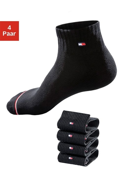 Tommy Hilfiger Kurzsocken, (4er-Pack), mit weichem Frottee