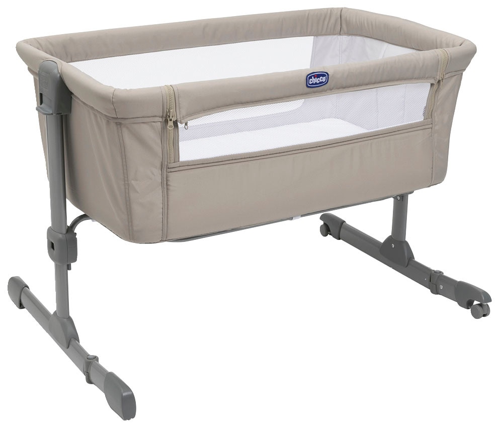 Chicco Beistellbett »next2me essential, stone« Bezug teilweise aus recyceltem Material