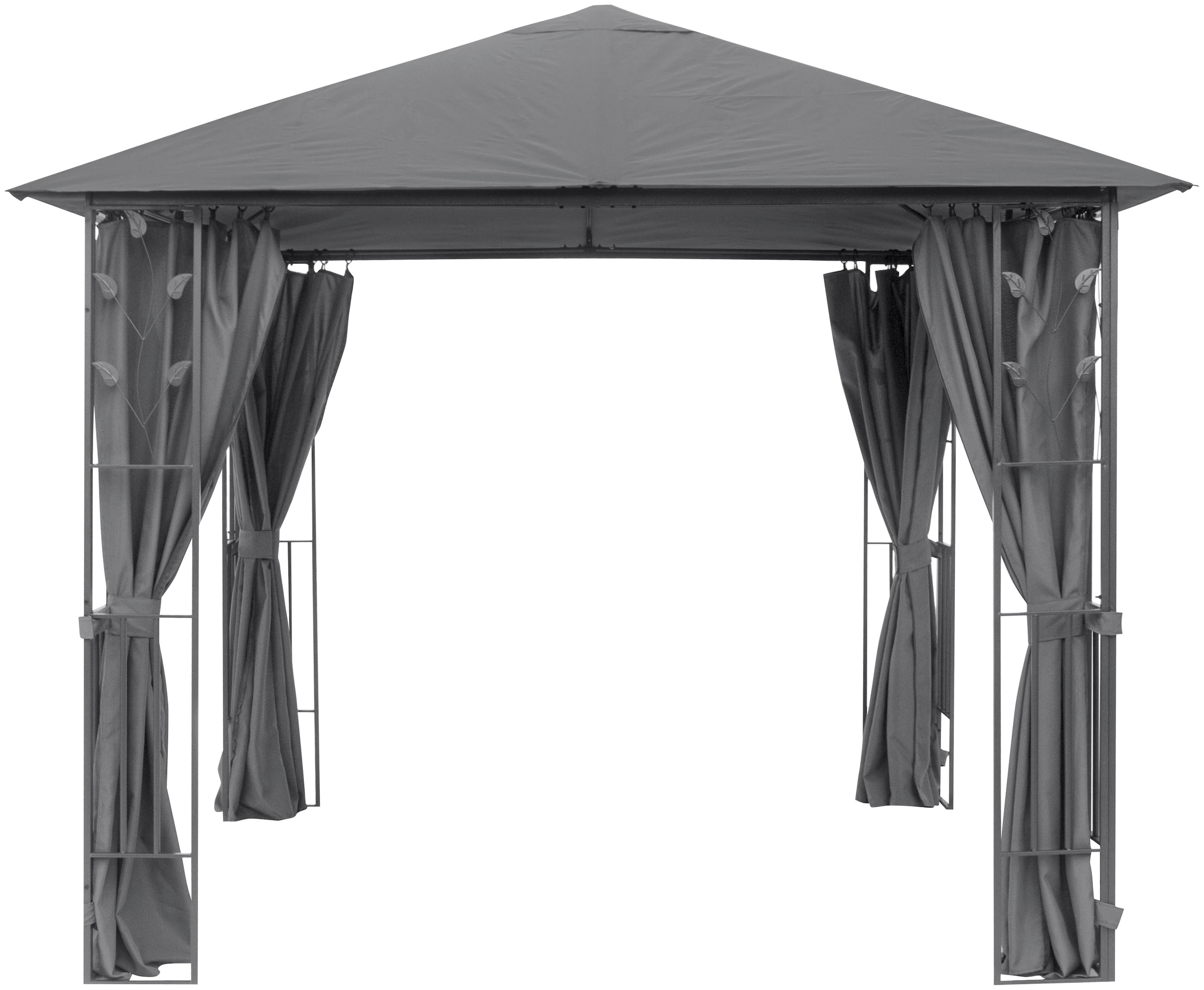 KONIFERA Pavillon »Athen«, BxT: 300x300 cm, Blätter-Optik, inkl. 4 Seitenteile und Ersatzdach