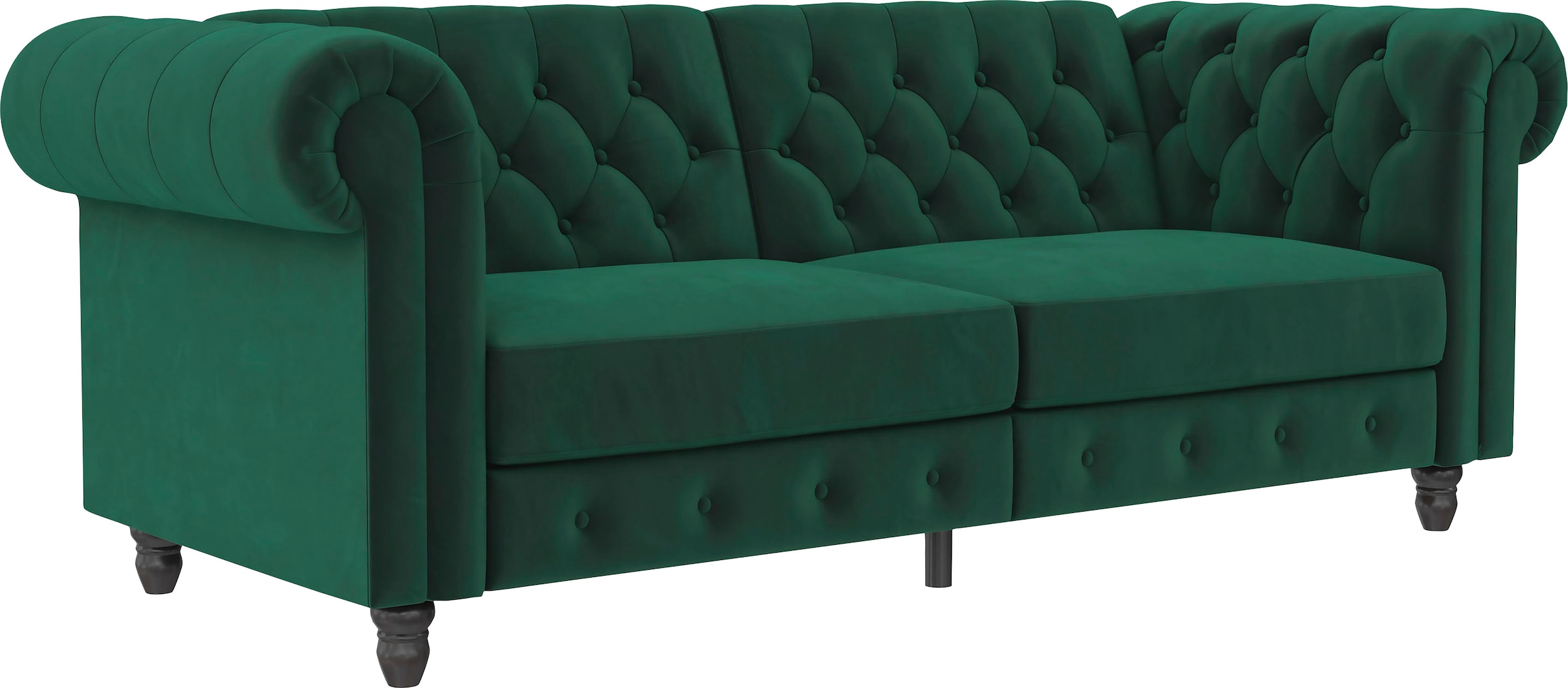 Dorel Home 3-Sitzer »Felix, Schlafsofa 236 cm, (Liegefläche 108x190cm), Rückenlehne«, 3-fach verstellbar, Velours, Kunstleder, Luxus-Microfaser Vintage
