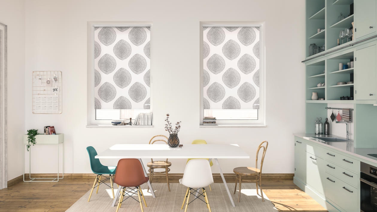 LICHTBLICK ORIGINAL Seitenzugrollo »Rollo Klemmfix, ohne Bohren, blickdicht, Stripy Boho Drop - Weiss«, blickdicht, Sichtschutz-Blendschutz, freihängend