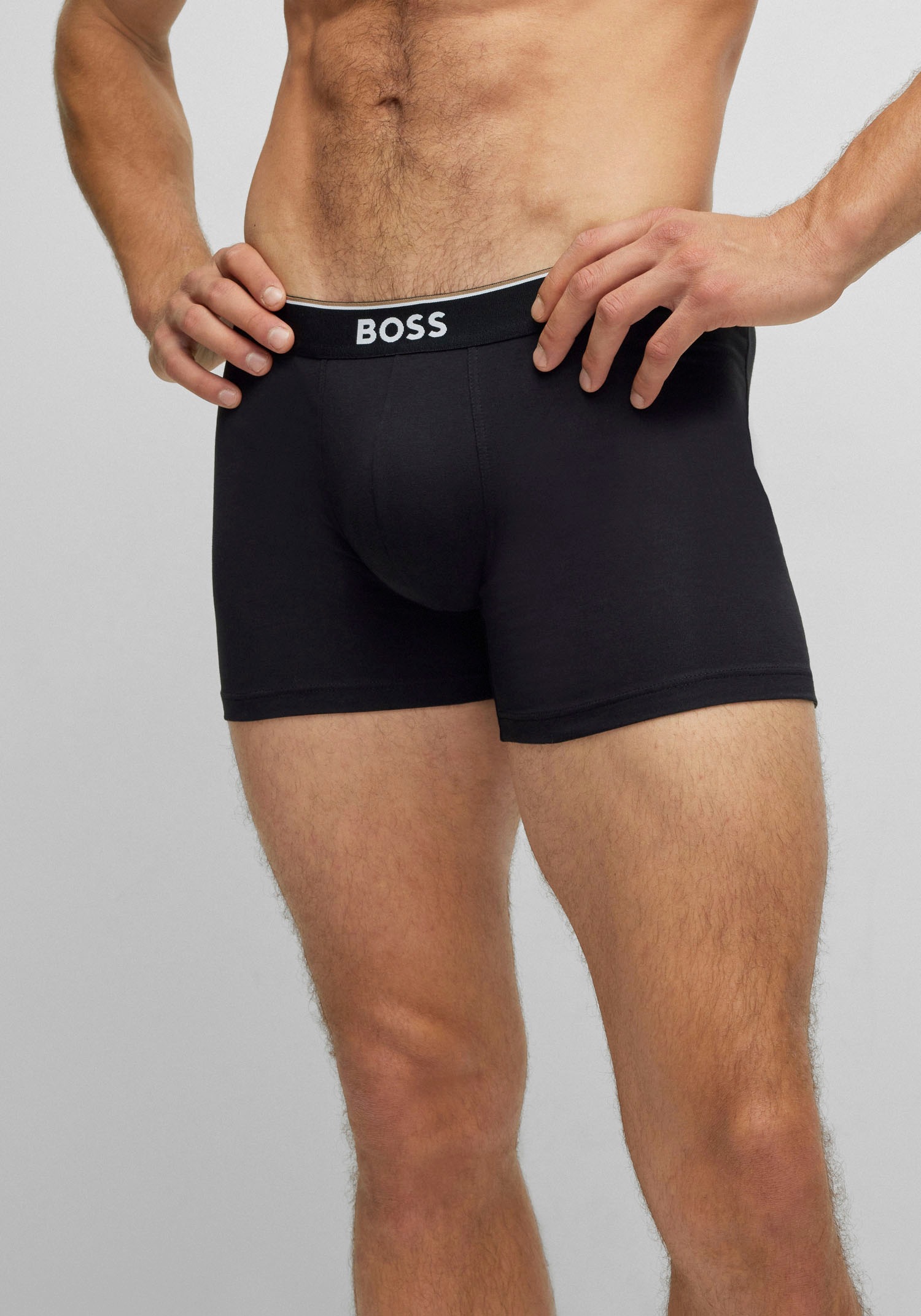 BOSS Langer Boxer »Brief 3 PACK«, mit farblich passendem Webbund