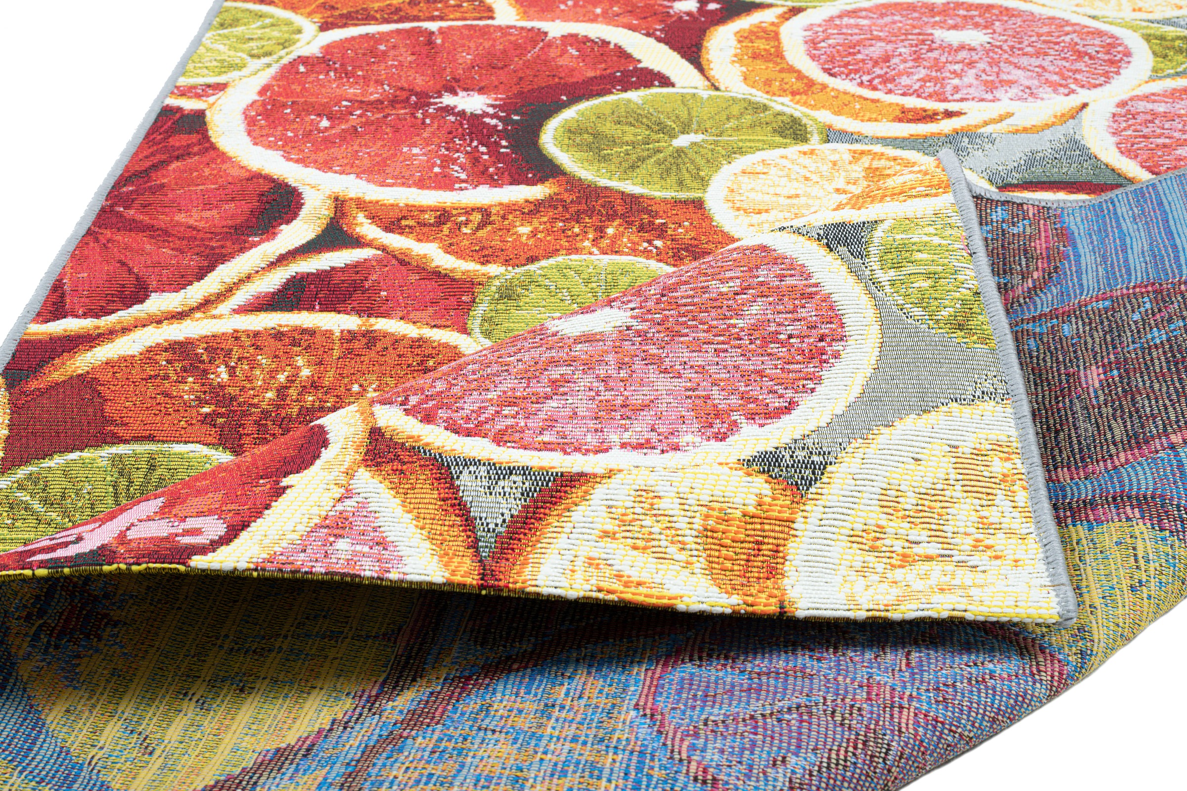 Sansibar Teppich »Rantum Beach 003«, rechteckig, 5 mm Höhe, Flachgewebe, modernes Sommer Design, In- und Outdoor geeignet