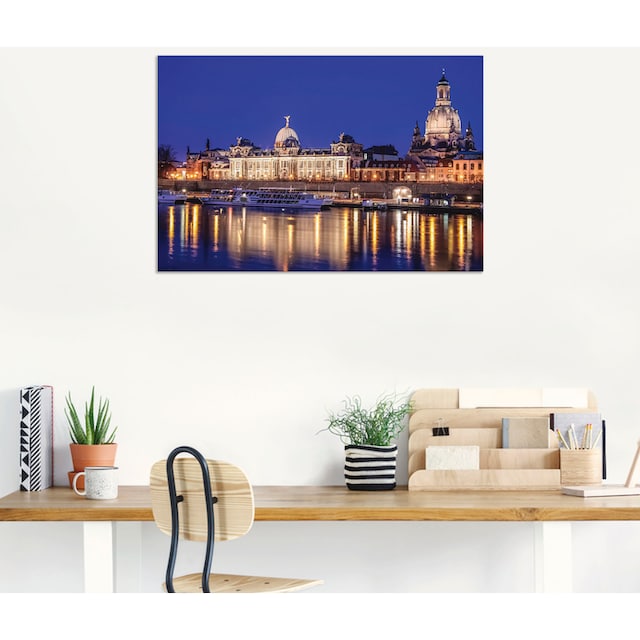 Artland Wandbild »Abend an der Elbe in Dresden«, Dresden, (1 St.), als  Alubild, Leinwandbild, Wandaufkleber oder Poster in versch. Grössen online  bestellen | Jelmoli-Versand