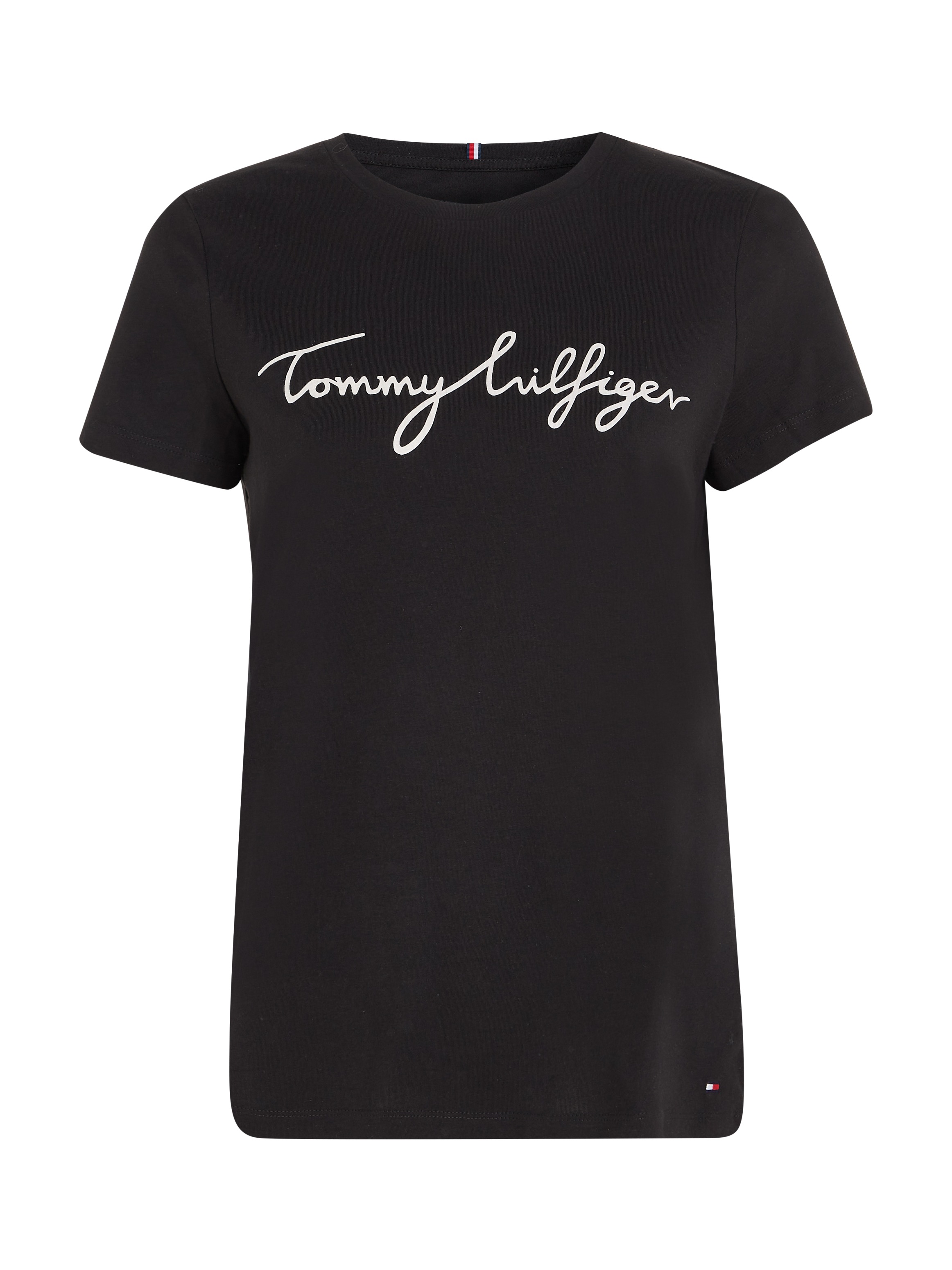 Tommy Hilfiger T-Shirt »HERITAGE CREW NECK GRAPHIC TEE«, mit Tommy Hilfiger Script Logo-Schriftzug & Logo-Flag am Saum