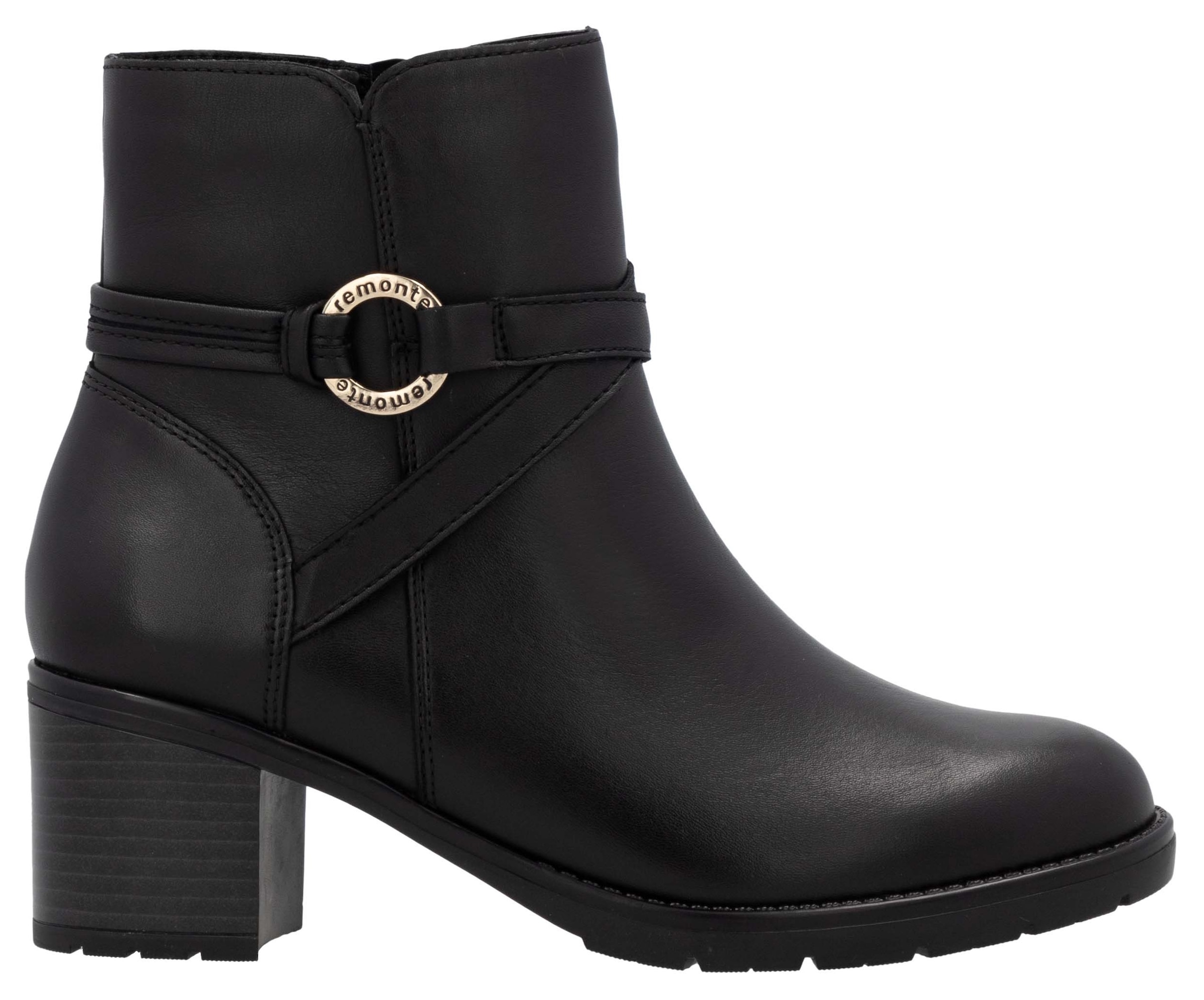 Remonte Stiefelette, Blockabsatz, Herbstmode, Businessschuh mit Innenreissverschluss