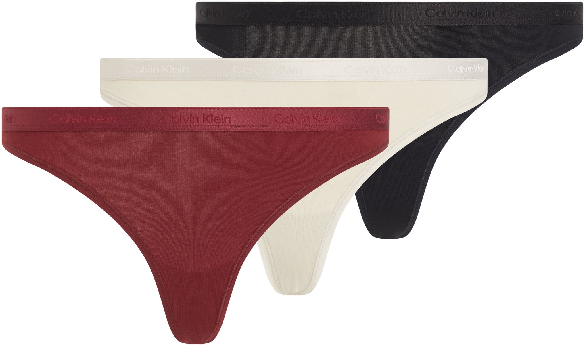 Calvin Klein Underwear Stringtanga »THONG 3PK« Packung, 3er-Pack, 3 Stk. mit Elastik-Logobund