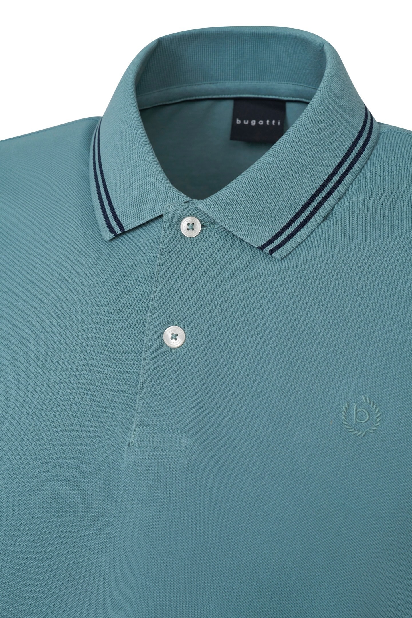 bugatti Poloshirt, mit Kontraststreifen und Bruststickerei