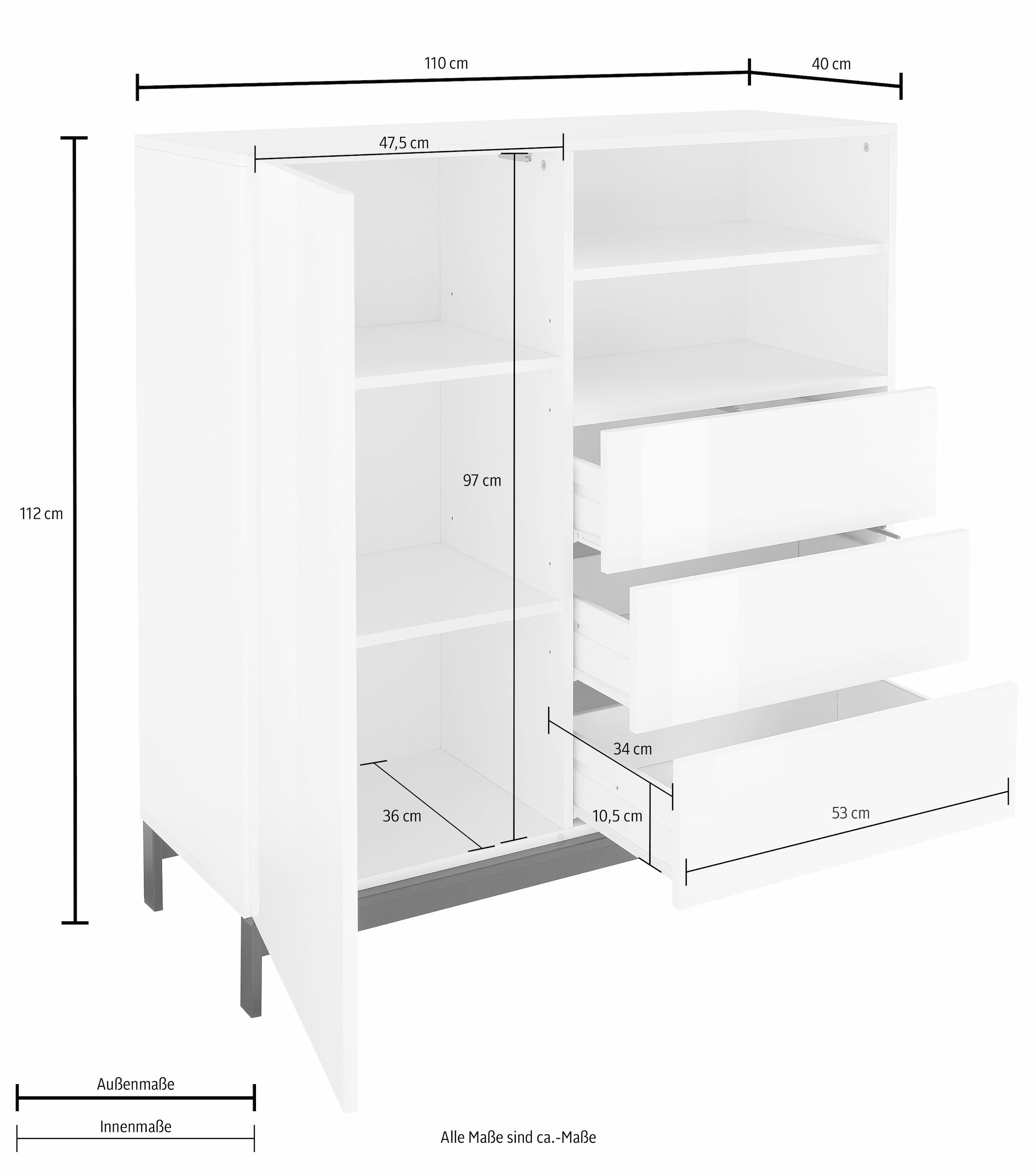 INOSIGN Highboard »Metis«, Breite 110 cm