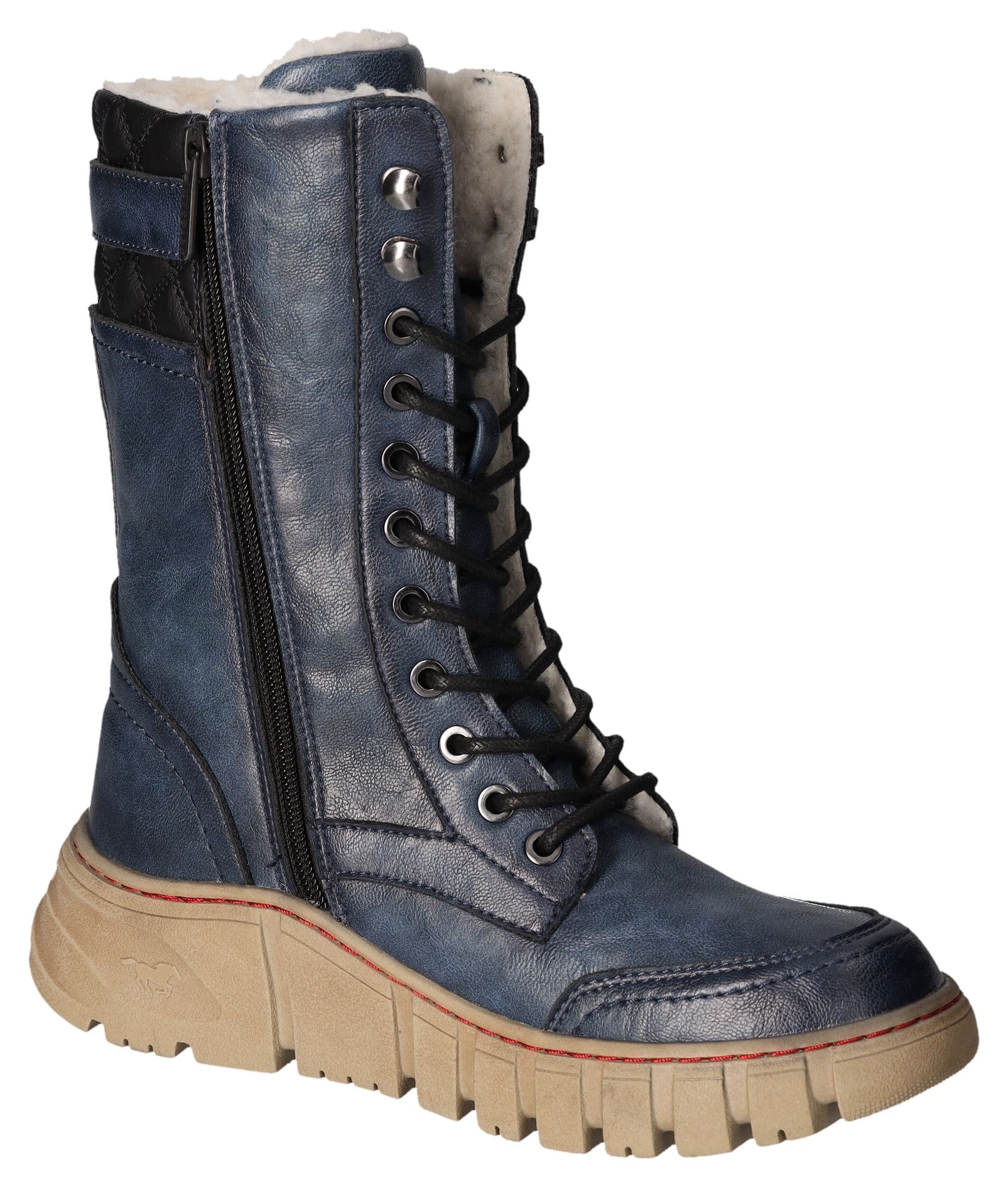 Mustang Shoes Winterboots, Schnürboots, Snowboots, Profilsohle mit Innenreissverschluss