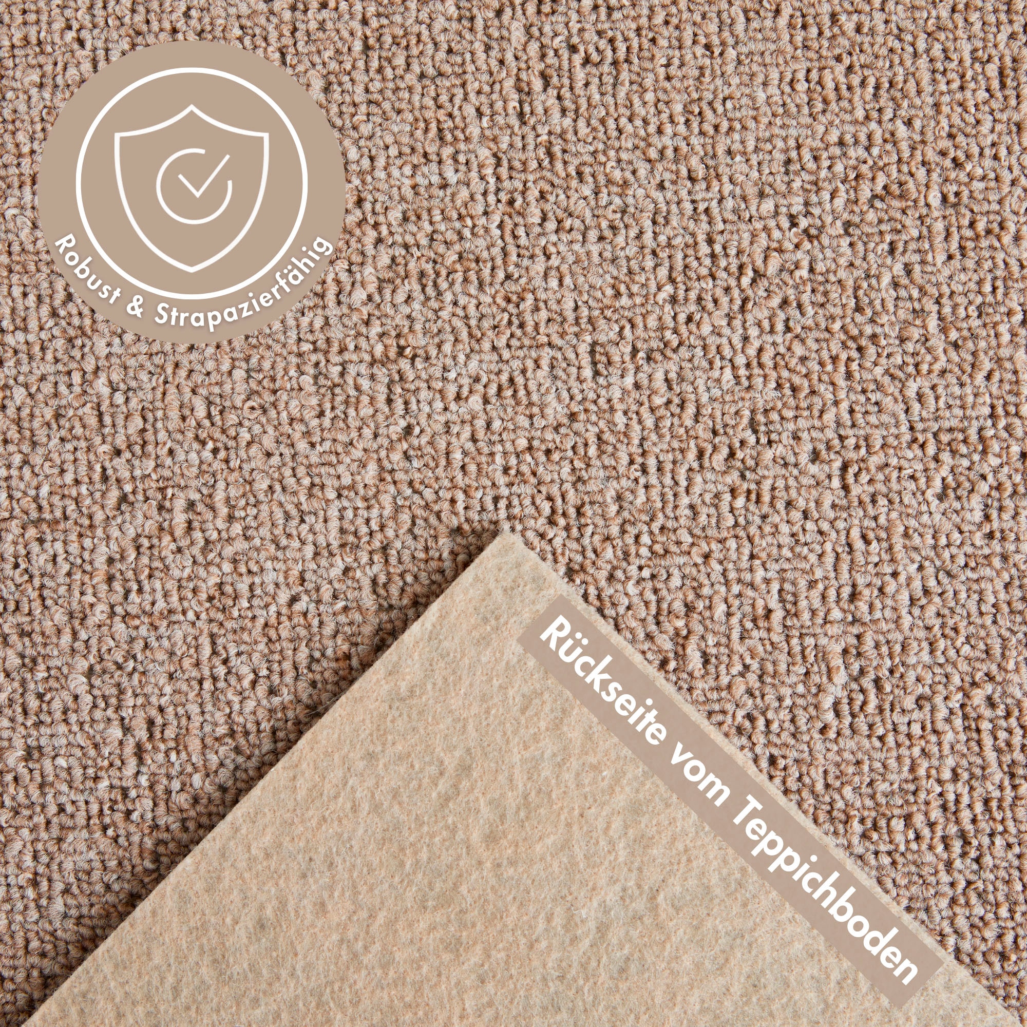 Andiamo Teppichboden »Luton, Feinschlinge, Made in Netherlands«, rechteckig, 6 mm Höhe, meliert, Breite 400 cm oder 500 cm, strapazierfähig & pflegeleicht