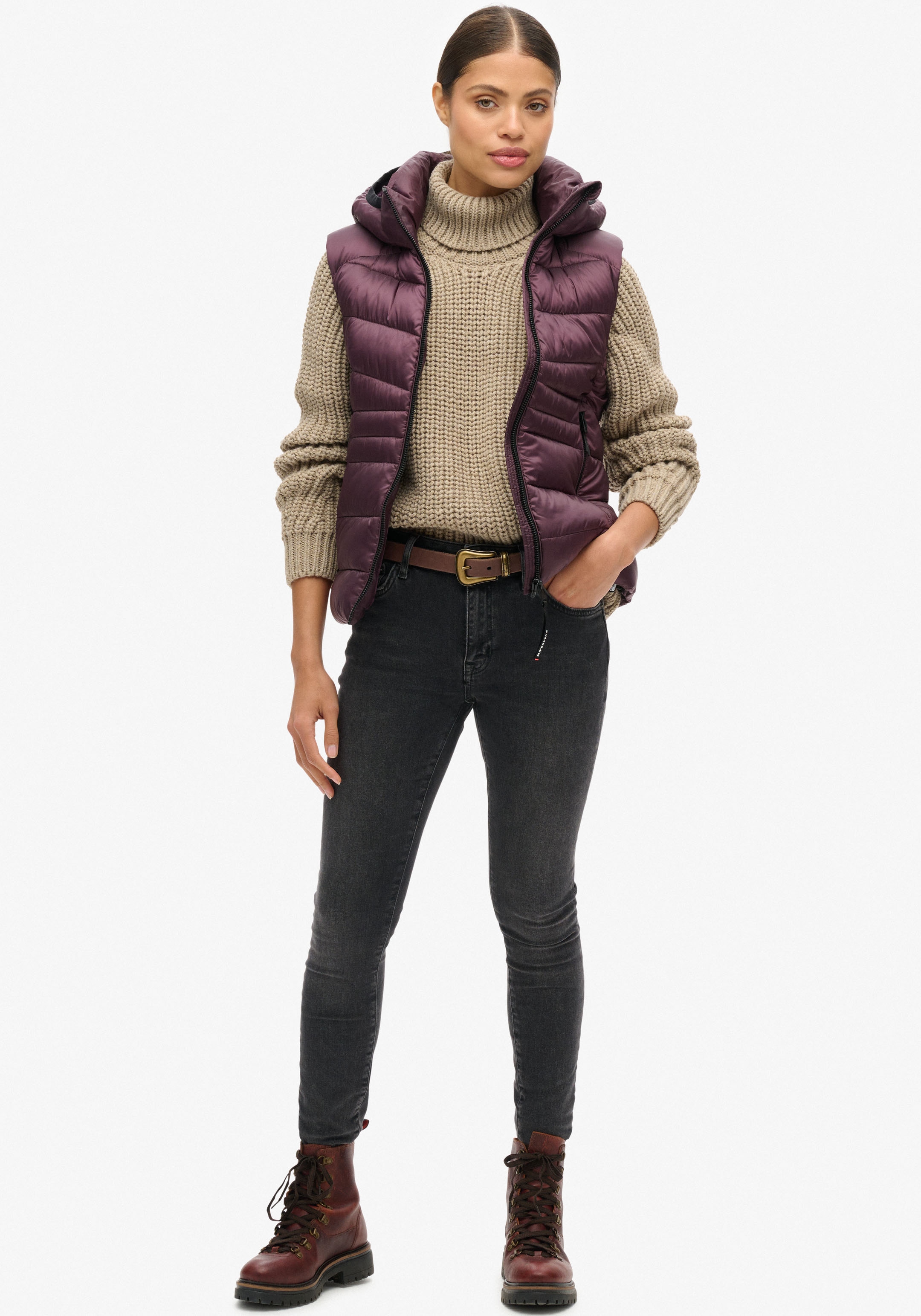 Superdry Steppweste »HOODED FUJI QUILT PADDED GILET«