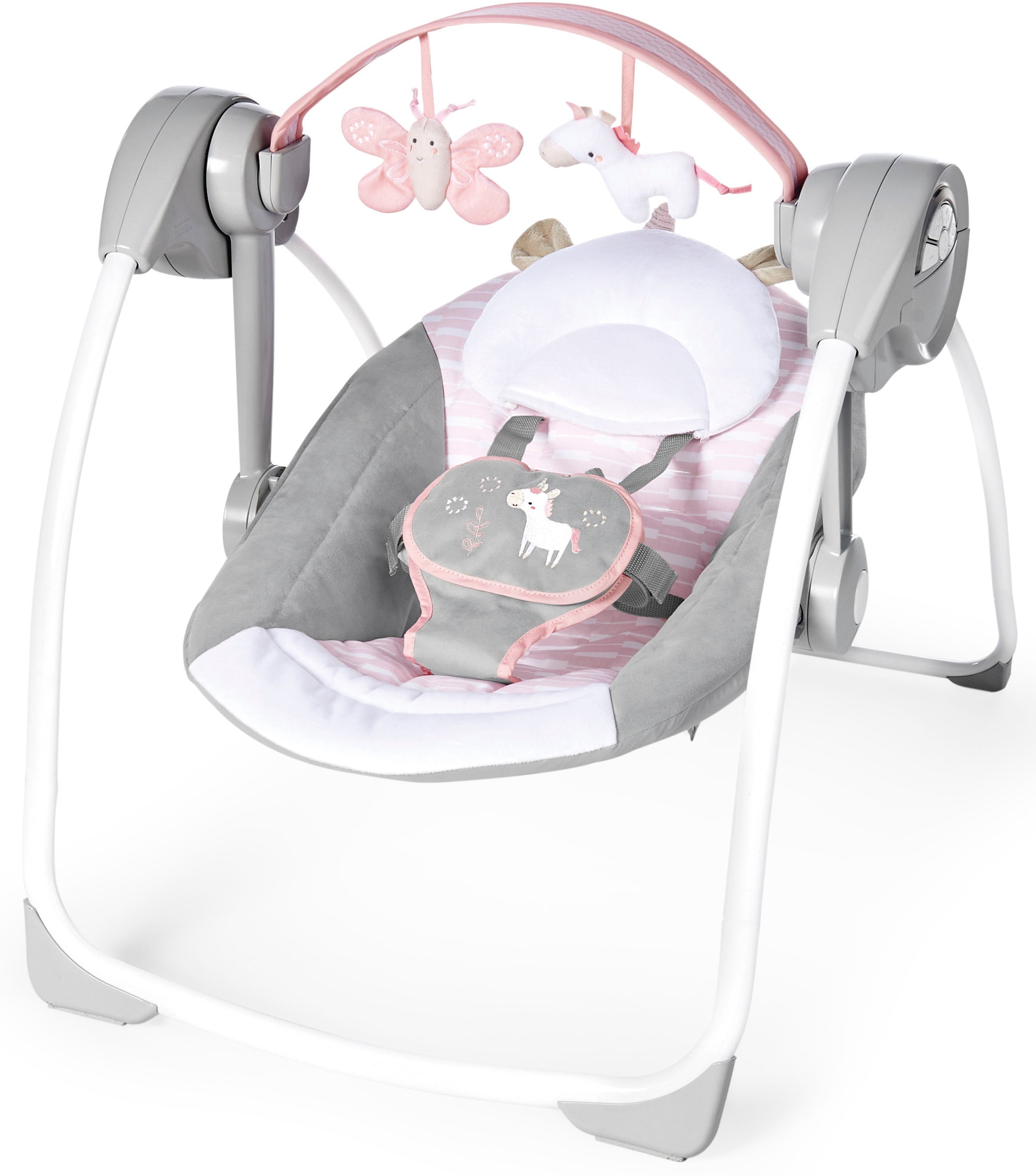 ingenuity Babyschaukel »Comfort 2 Go, Flora Unicorn«, bis 9 kg, tragbar