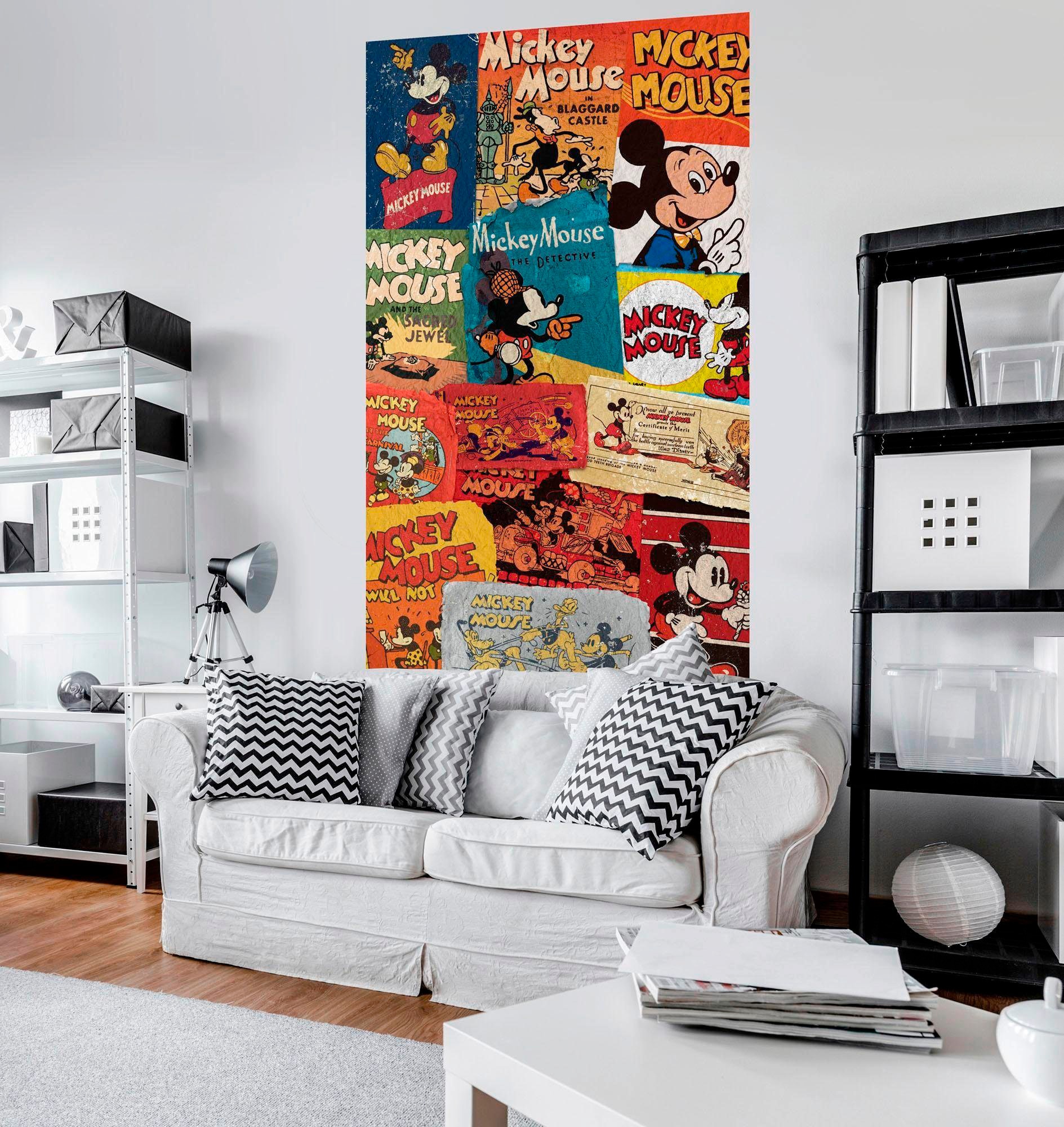 Komar Vliestapete »Digitaldruck Vlies - Mickey - Billboard - Grösse 120 x 200 cm«, bedruckt, Kinderzimmer