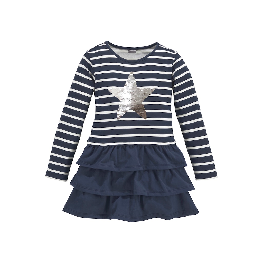 KIDSWORLD Jerseykleid »für kleine Mädchen«, mit Wendepailletten