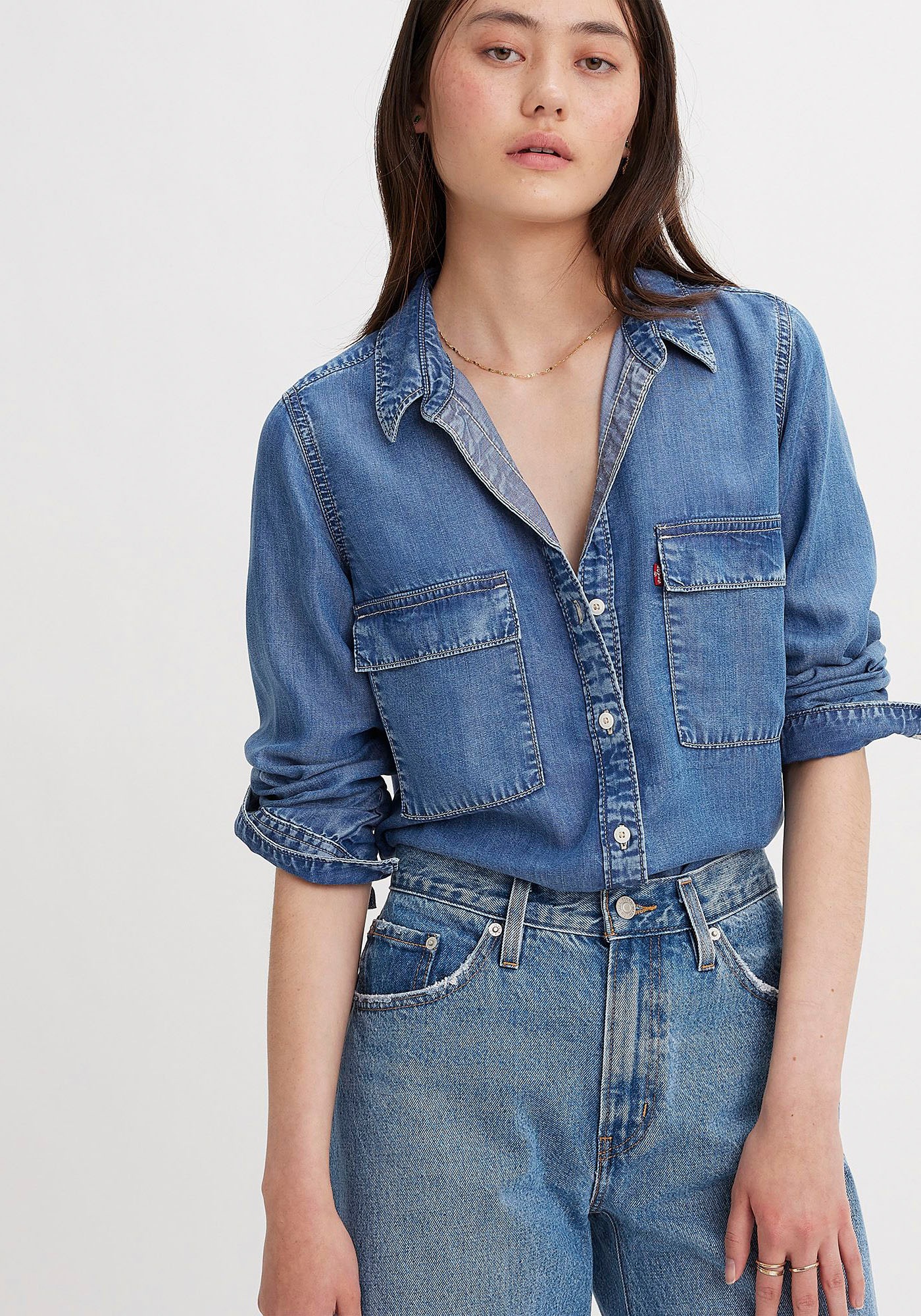 Levi's® Jeansbluse »DOREEN UTILITY SHIRT DA« mit Brusttaschen und aus Lyocell