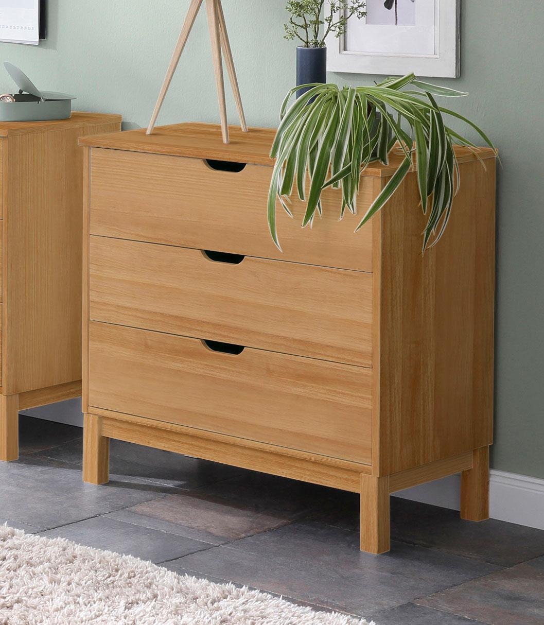 OTTO home Kommode "Post" aus massivem Kiefernholz, mit Stauraummöglichkeiten, Breite 76 cm