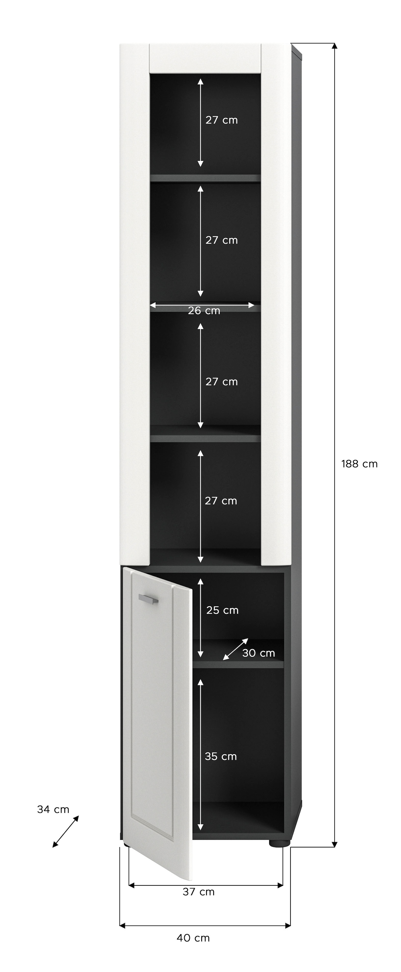 INOSIGN Badmöbel-Set »Jarvi«, (Set, 3 St.), Hochschrank, Spiegelschrank und Waschbeckenunterschrank