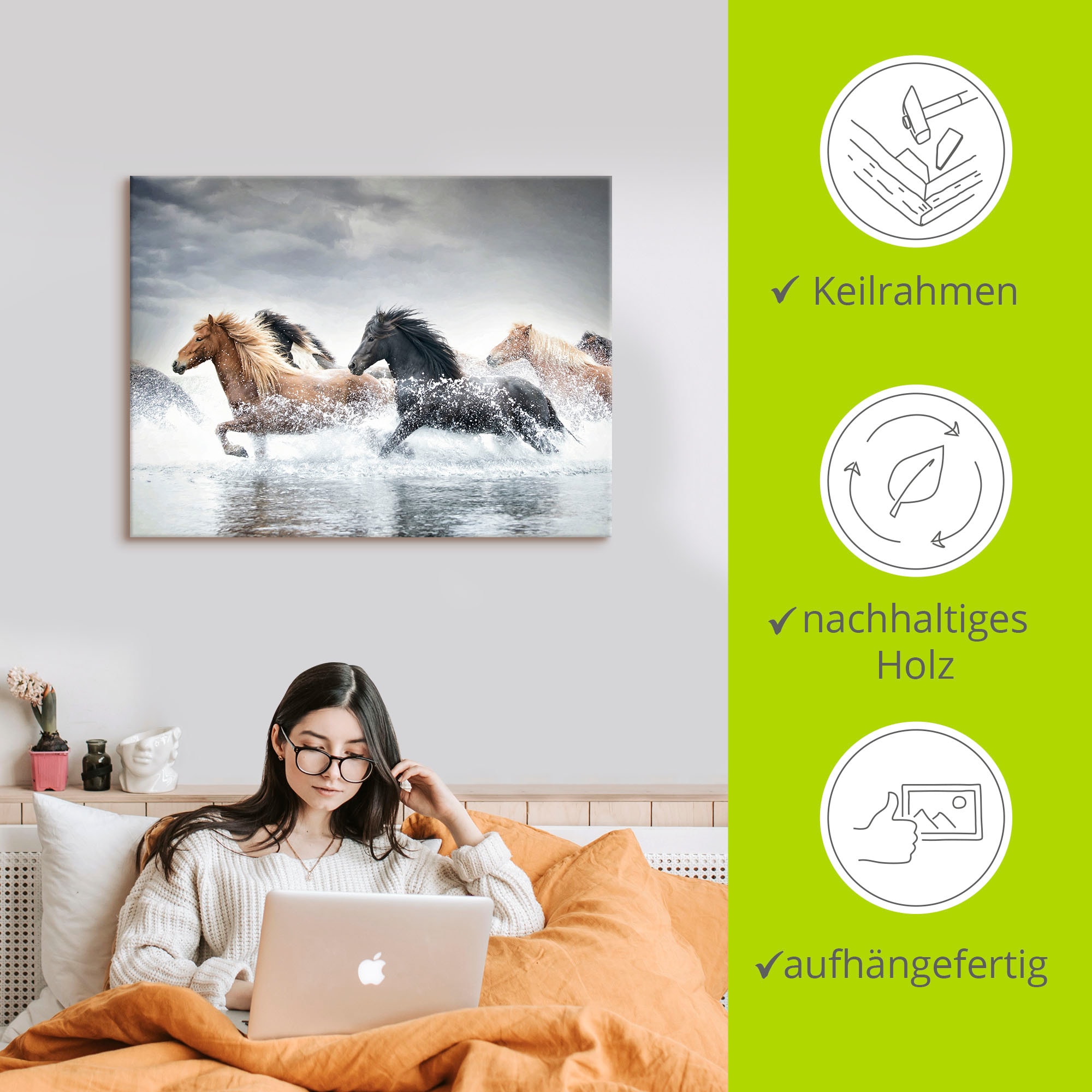 Artland Wandbild »Pferderennen V«, Pferdebilder, (1 St.), als Leinwandbild, Poster in verschied. Grössen