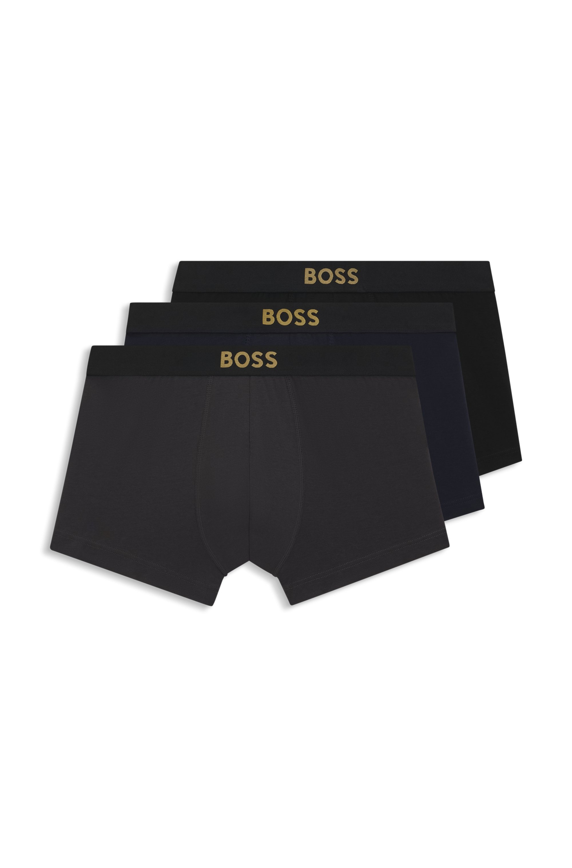 BOSS Trunk »3P Gold Logo« 3 Stk. Neuheit, enanliegend, kurzes Bein