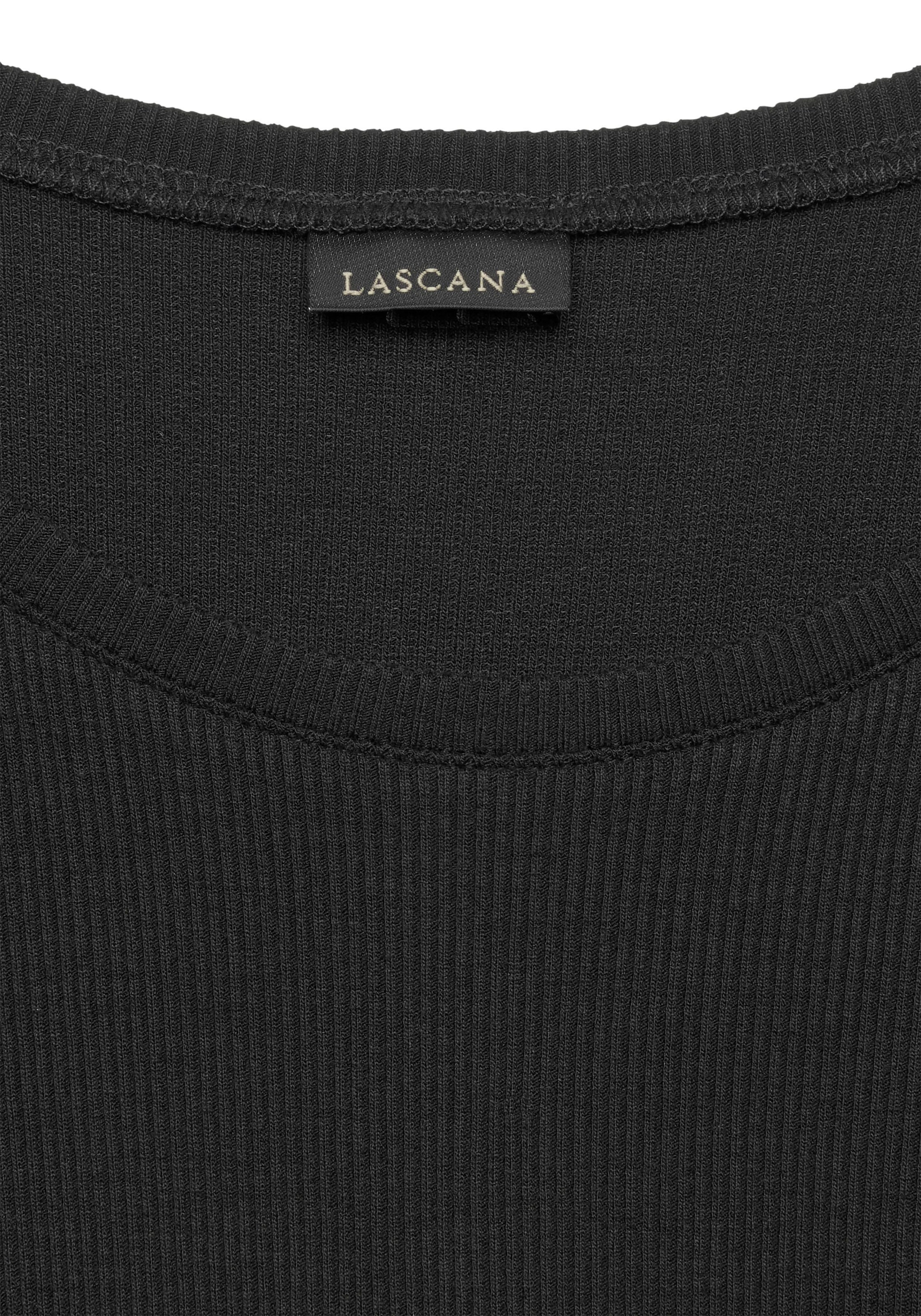 LASCANA T-Shirt, aus weicher Rippware