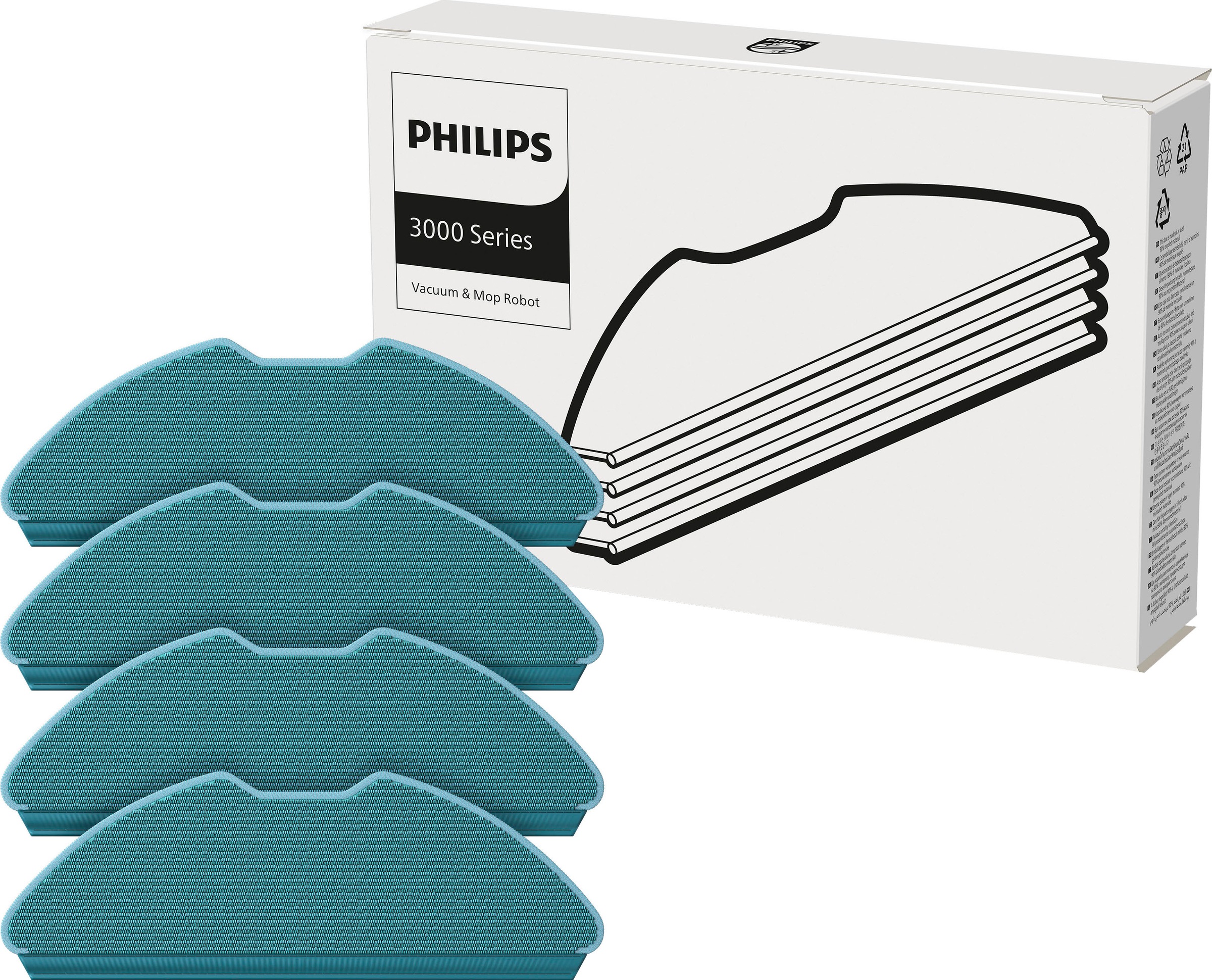 Philips Mikrofasertuch »XV1430/00«, (Packung), Zubehör für Philips Saugroboter 3000 Series XU3000/02, 4 Stk.