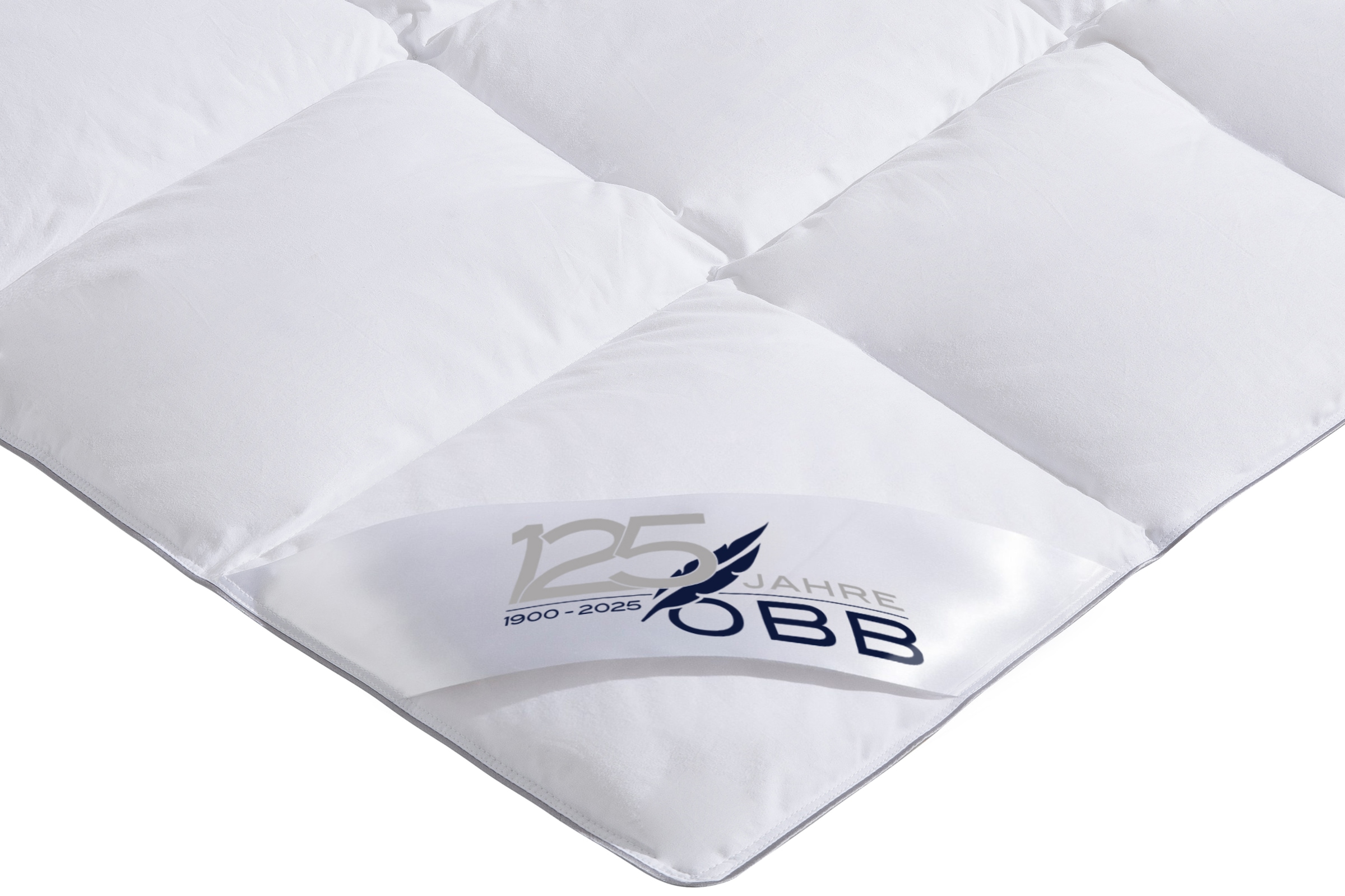 OBB Daunenbettdecke + Kopfkissen »Edition 125 Jahre, Bettendeckenset 2teilig, für Sommer oder Winter«, (Spar-Set), Decke mit Kissen 135x200 oder 155x220 cm, Made in Germany