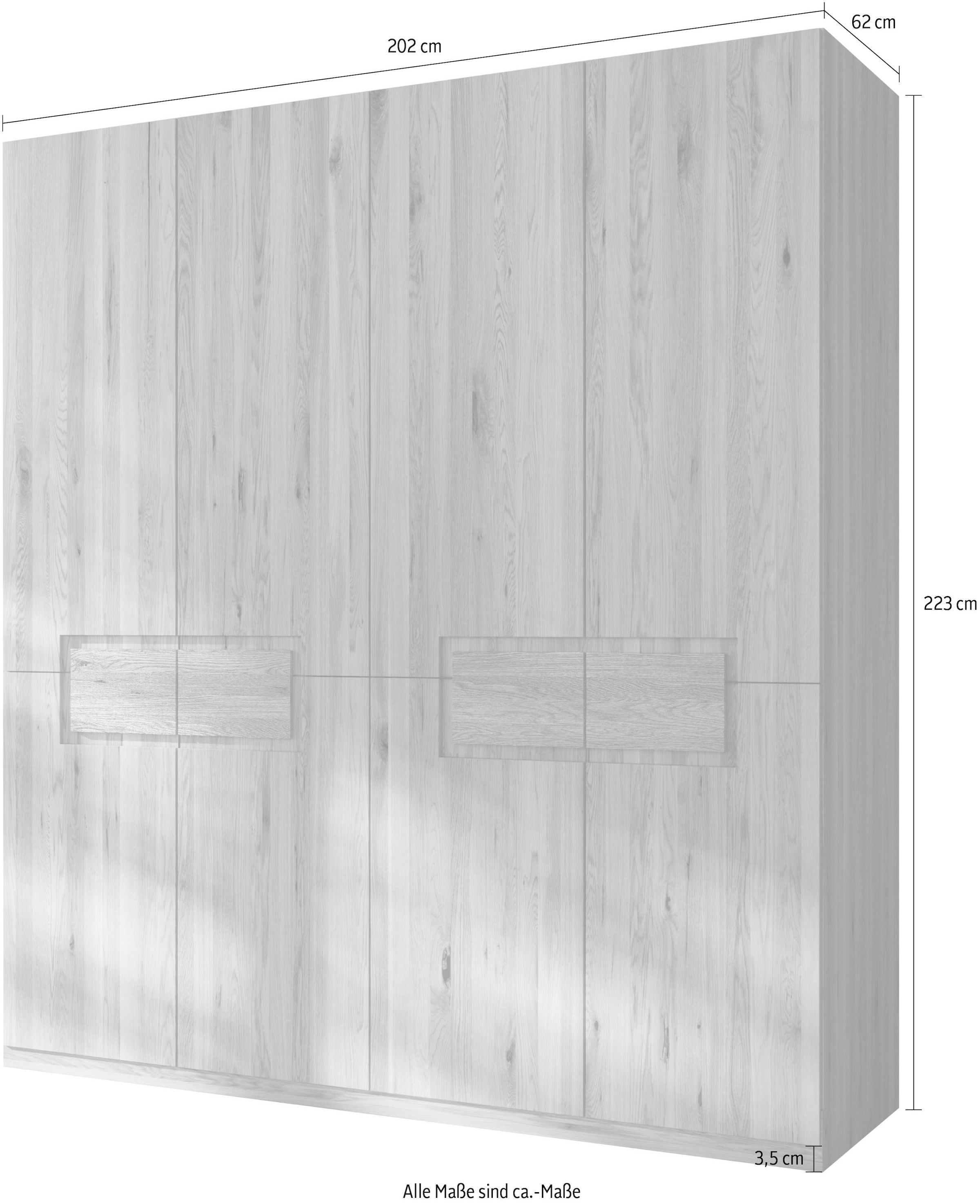 Home affaire Kleiderschrank »Léopoldine aus Kernbuche, erhältlich in verschiedenen Breiten«, Massivholz-Kleiderschrank, im 50 cm Raster planbar