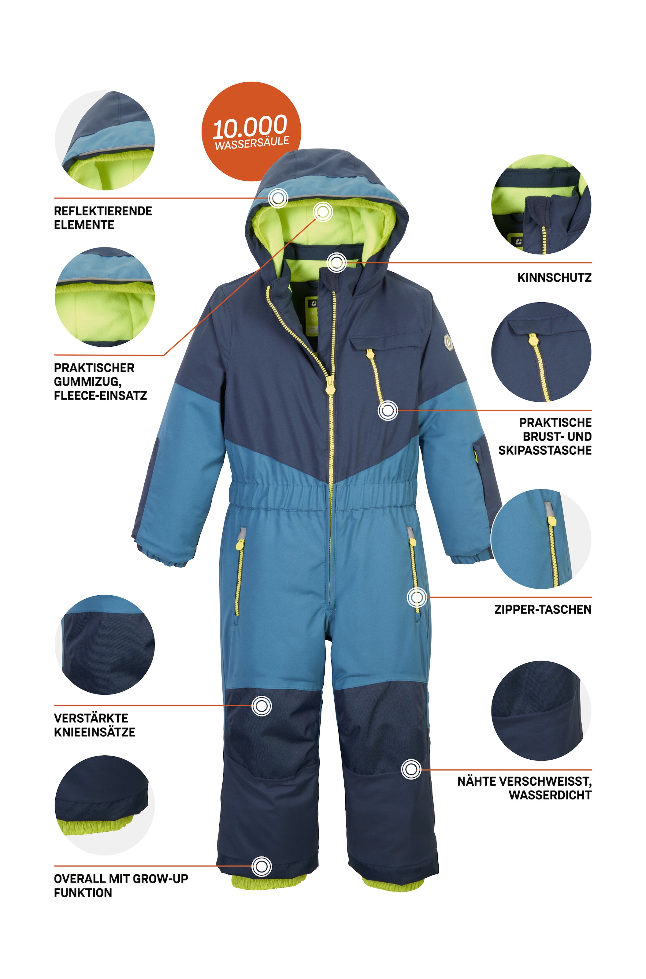 Killtec Overall »KW 89 MNS ONPC«, Skioverall, wind-u wasserdicht, mitwachsend