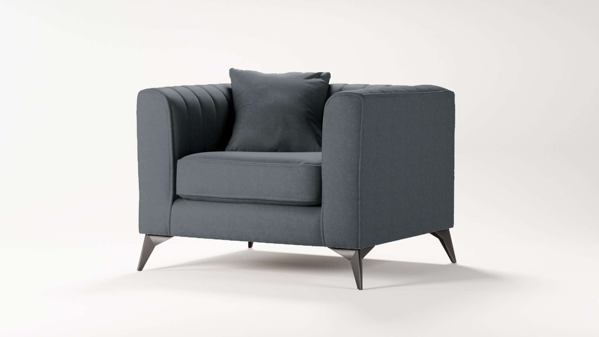 Places of Style Sessel »MATTHEW Loungesessel, Masse B/T/H: 99/86/74 cm«, incl. 1 Zierkissen, Steppung im Rückenbereich