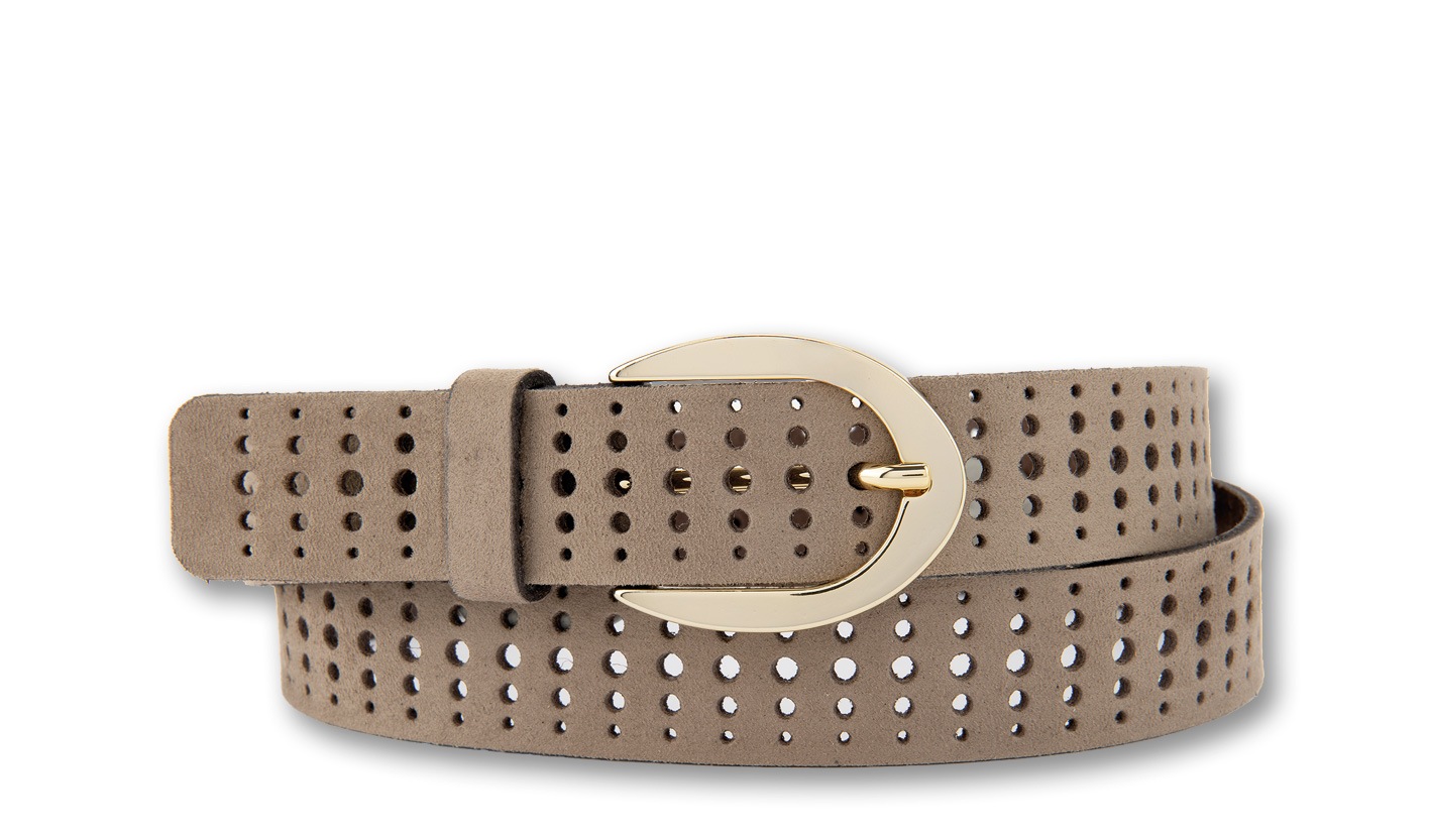 BERND GÖTZ Ledergürtel mit Rasteroptik