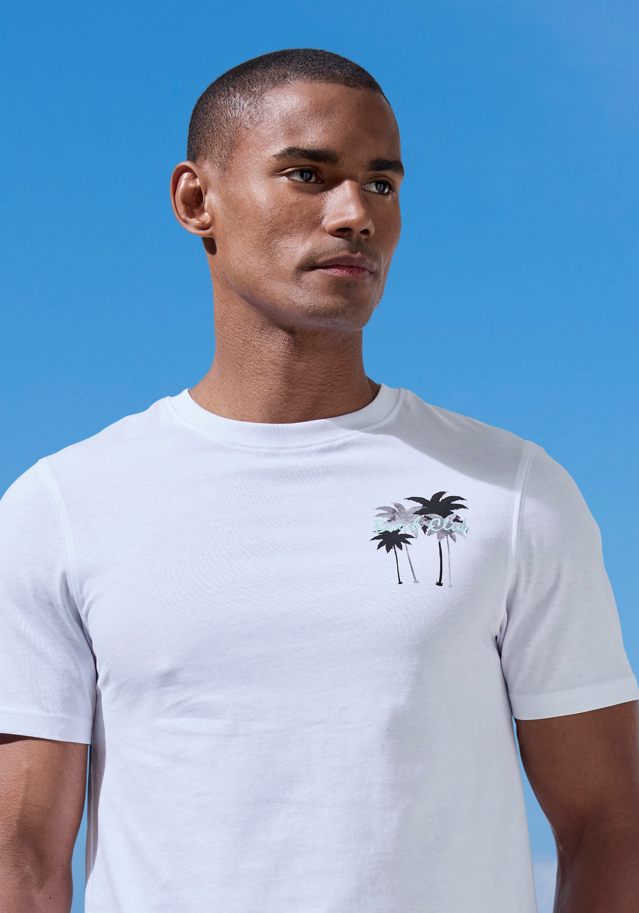 Beachtime T-Shirt »mit grossem Rückenprint«, Regular-Fit, mit Print vorn und hinten
